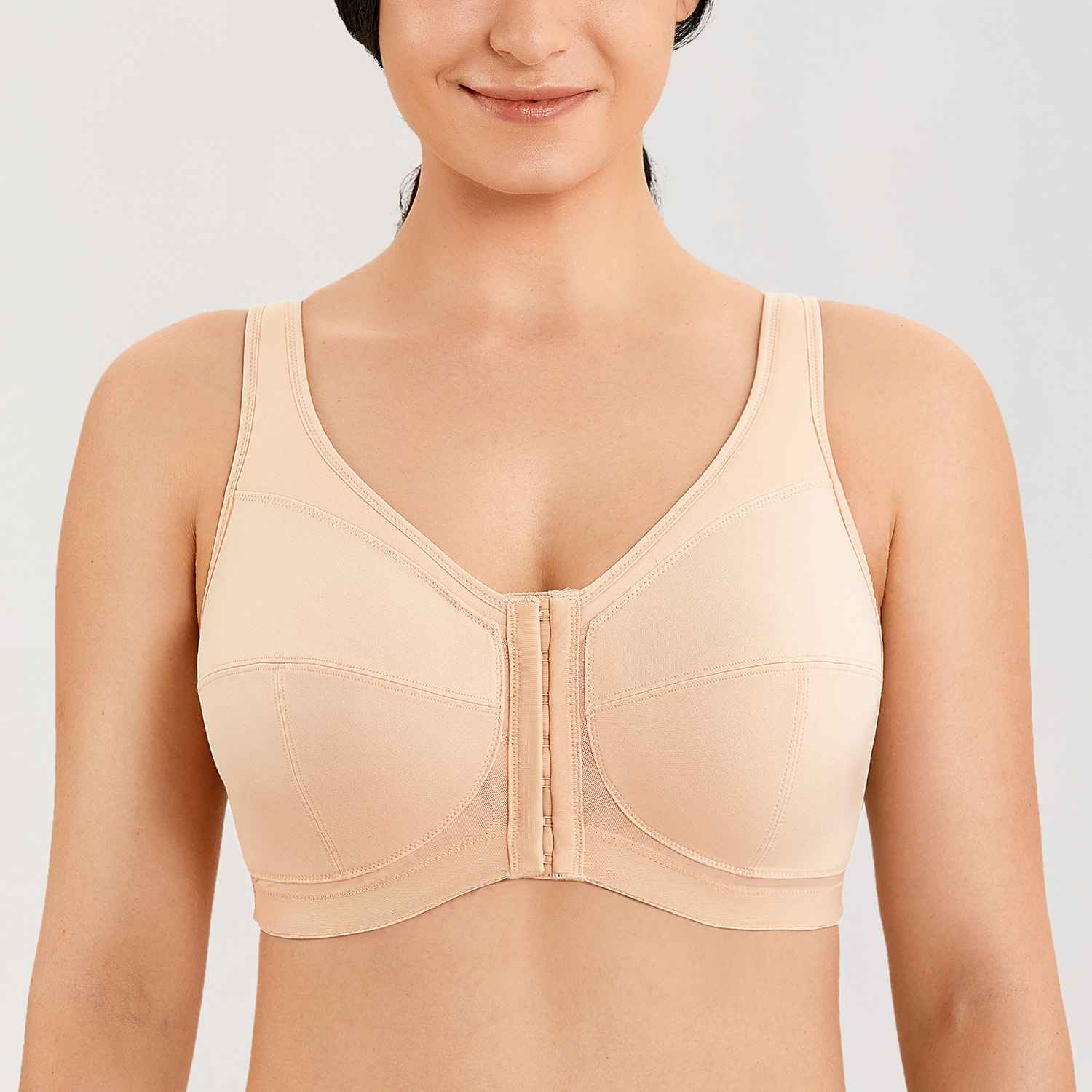 Women S Front Closure Bra Wireless Back Support Full Coverage Posture