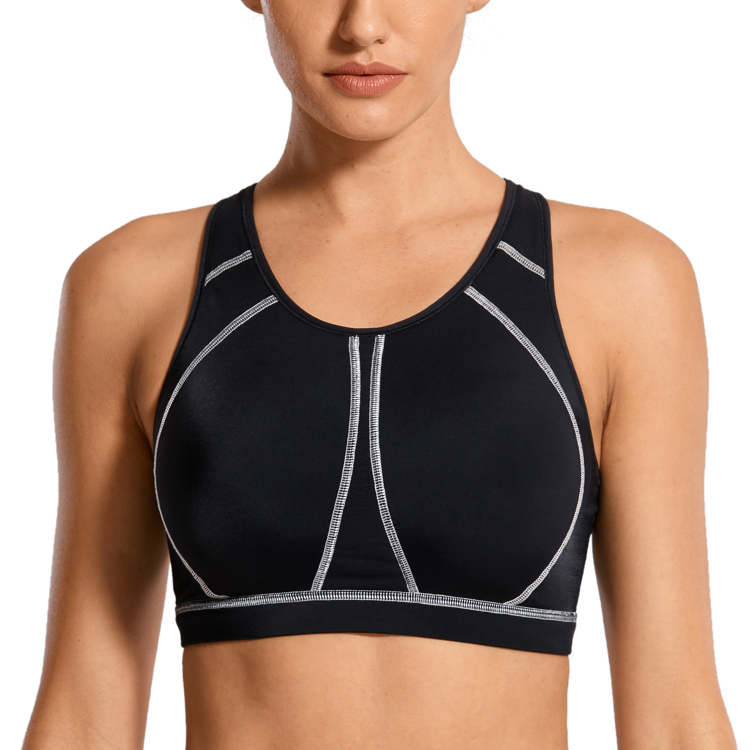 SYROKAN Women's High Impact Full Support Wire Free Padded Active  Sports Bra | eBay