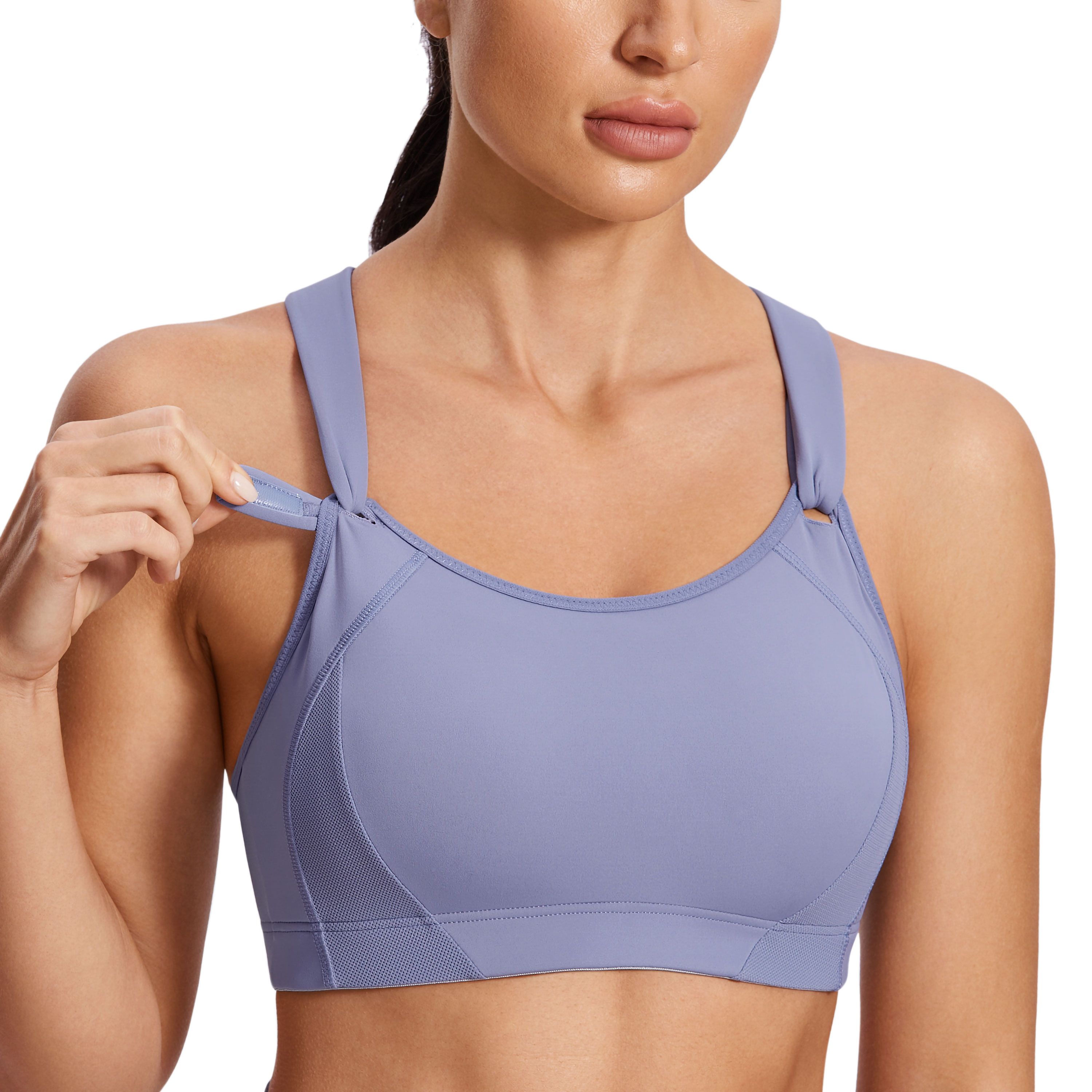 SYROKAN Women's Sports Bra High Impact Wire Free Lightly Padded Full  Coverage