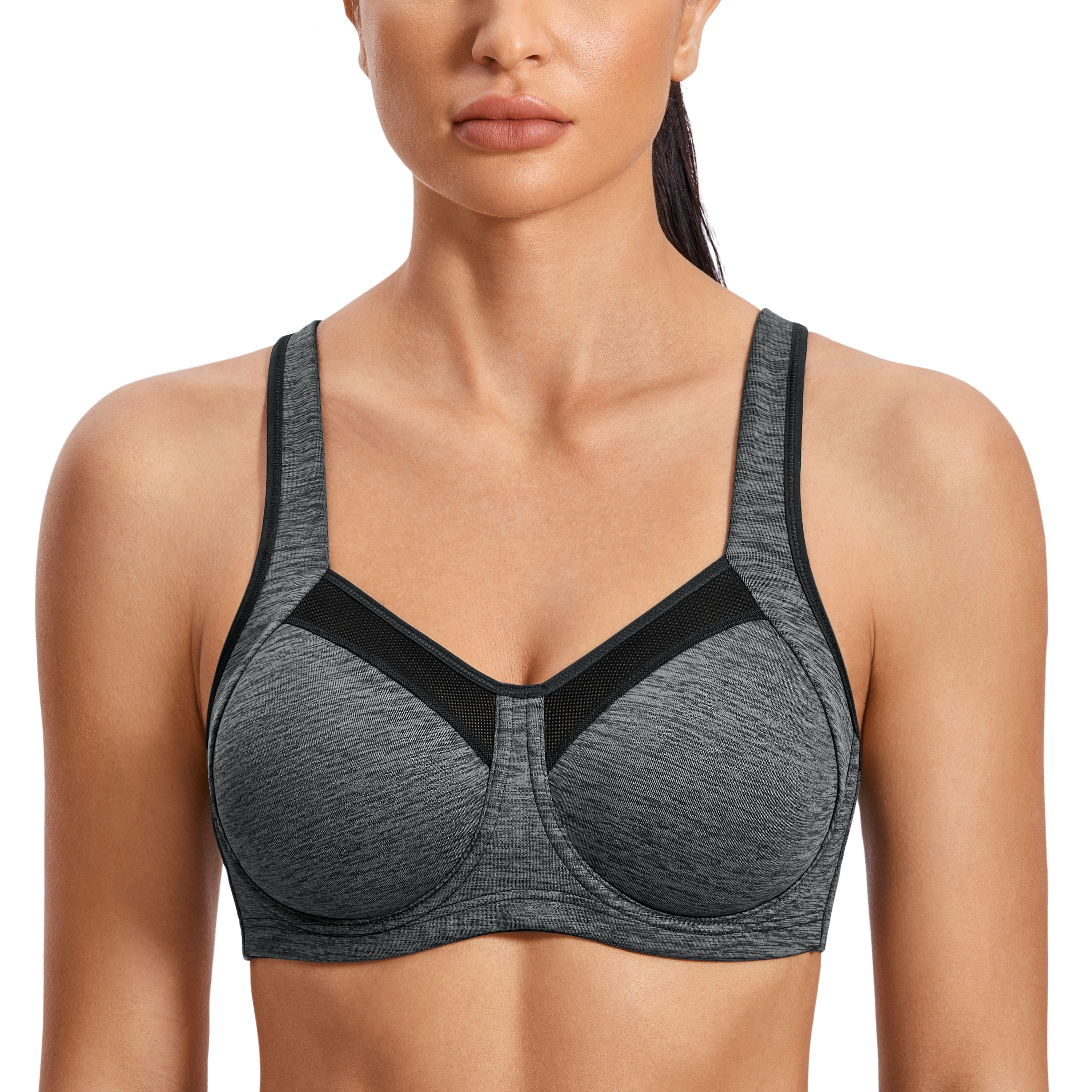 SYROKAN High Impact Sports Bras for Women Underwire High Support
