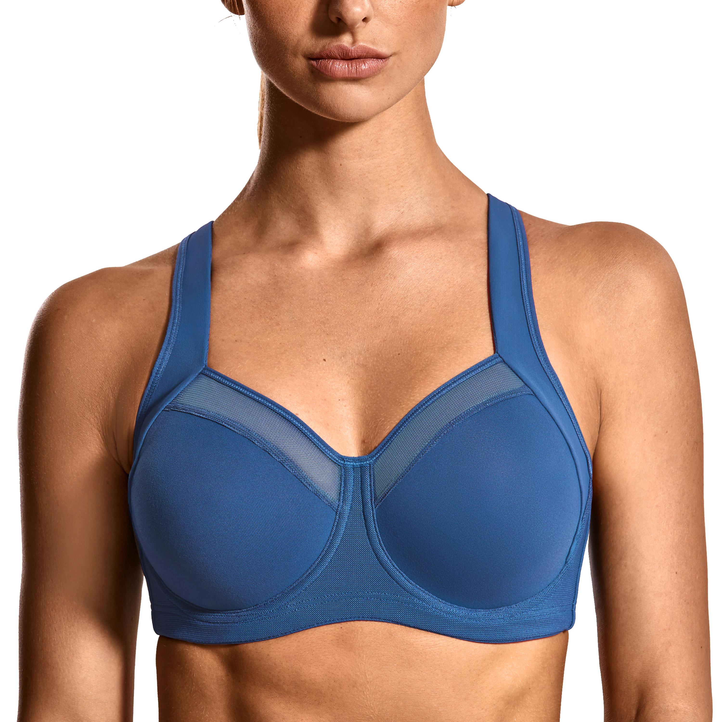 SYROKAN Womens Underwire High Impact Workout Running Racerback