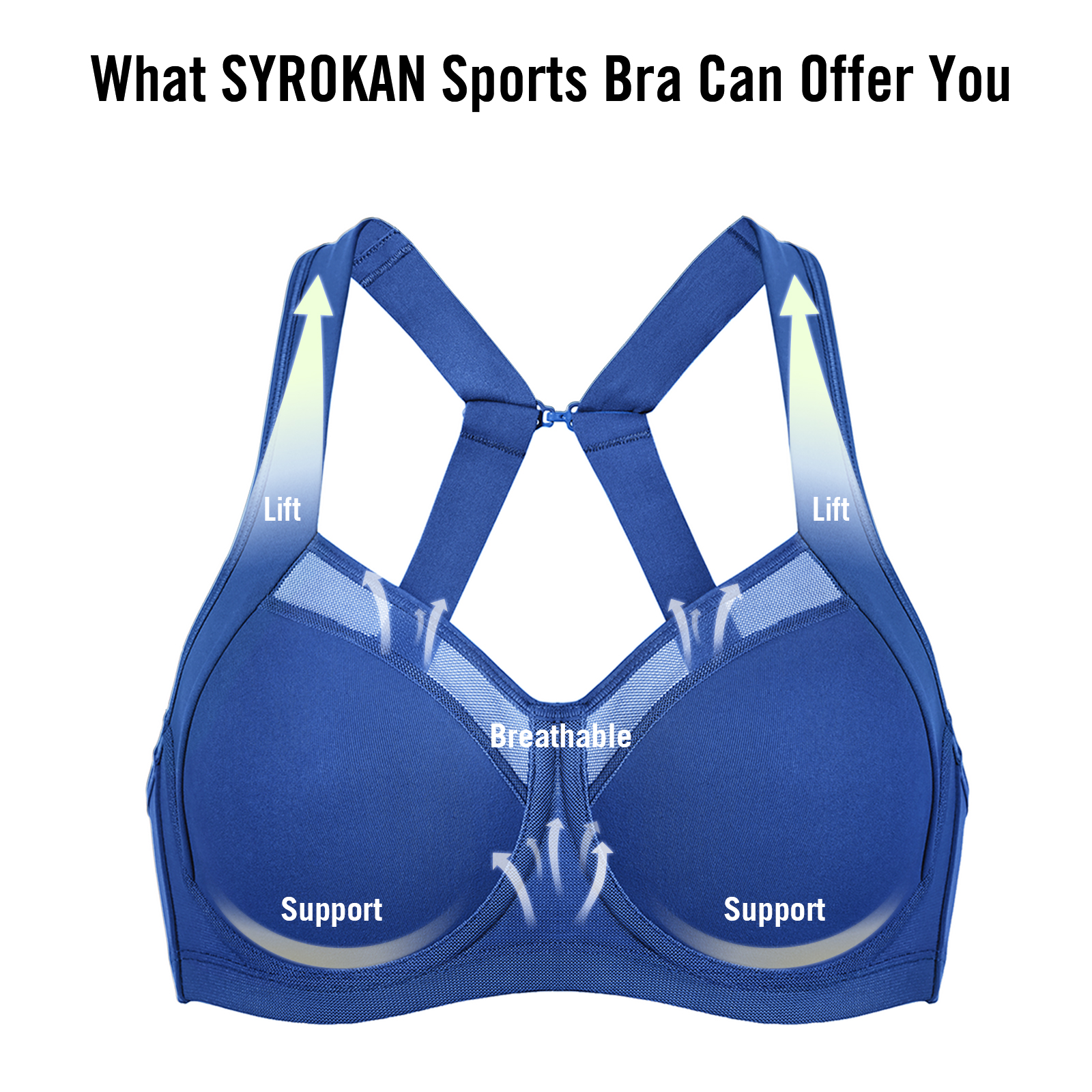 Buy SYROKAN Women's Underwire High Impact Workout Running