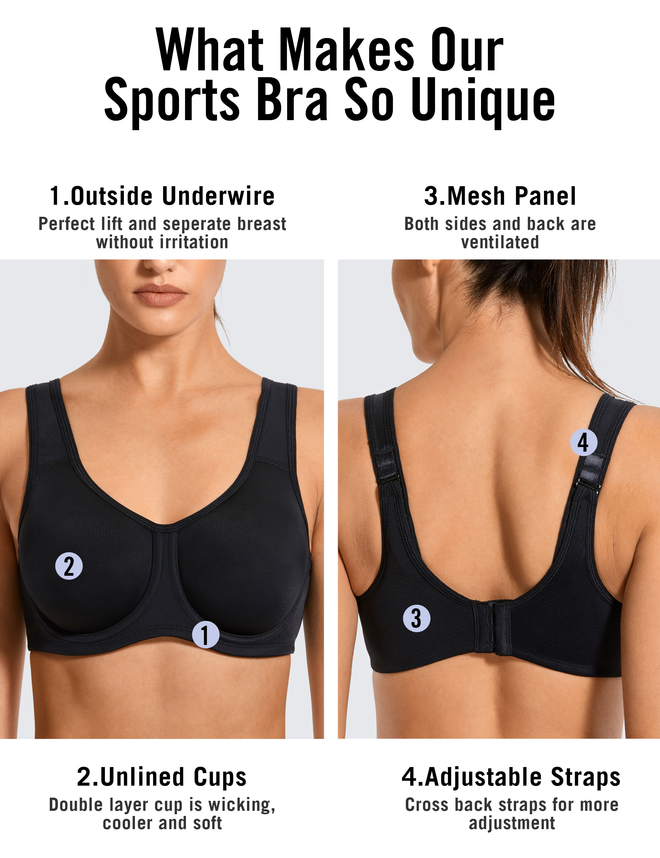 Danskin Women's Medium Impact Adjustable Back Sports Bra 