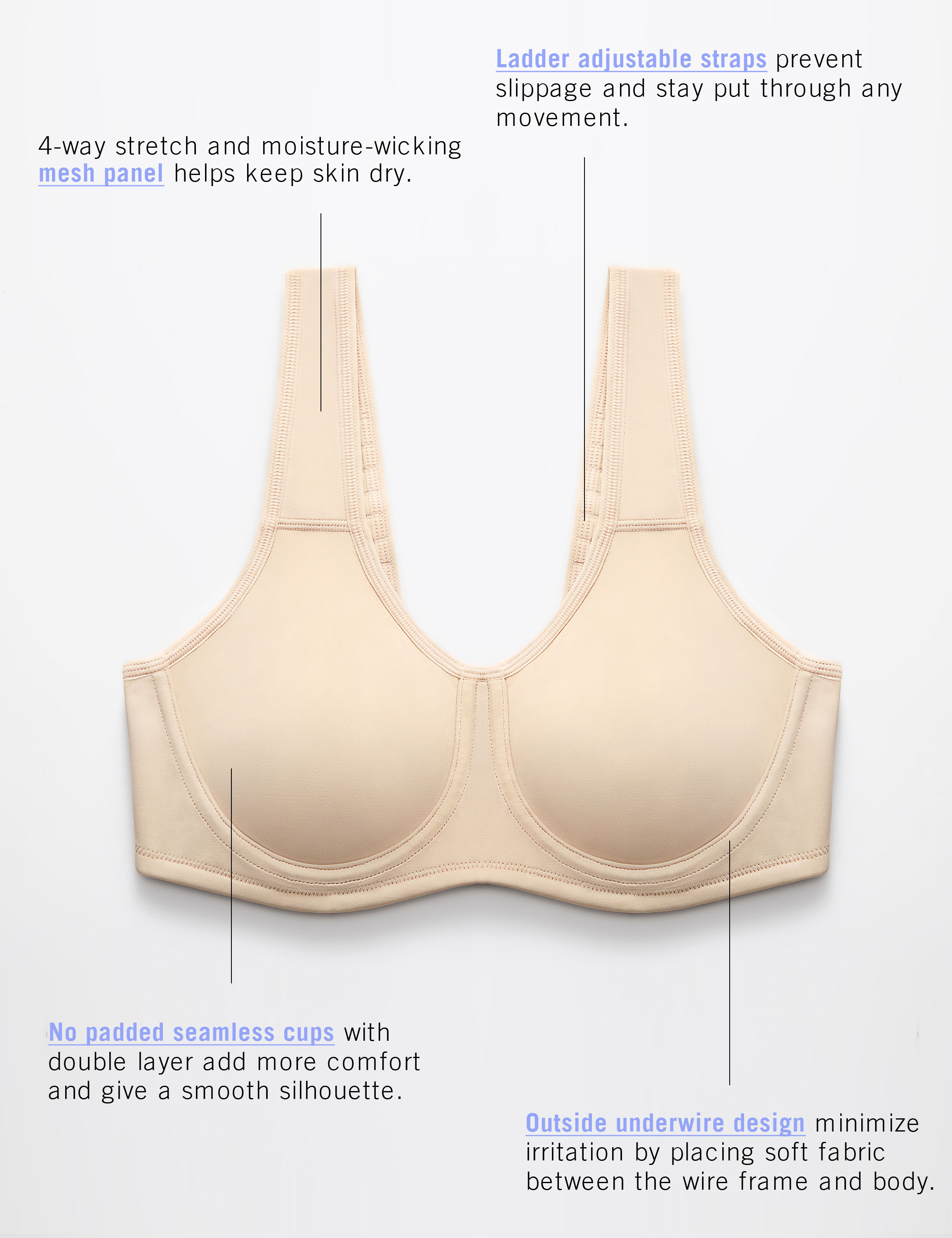 SYROKAN High Impact Sports Bras for Women Support Underwire Cross