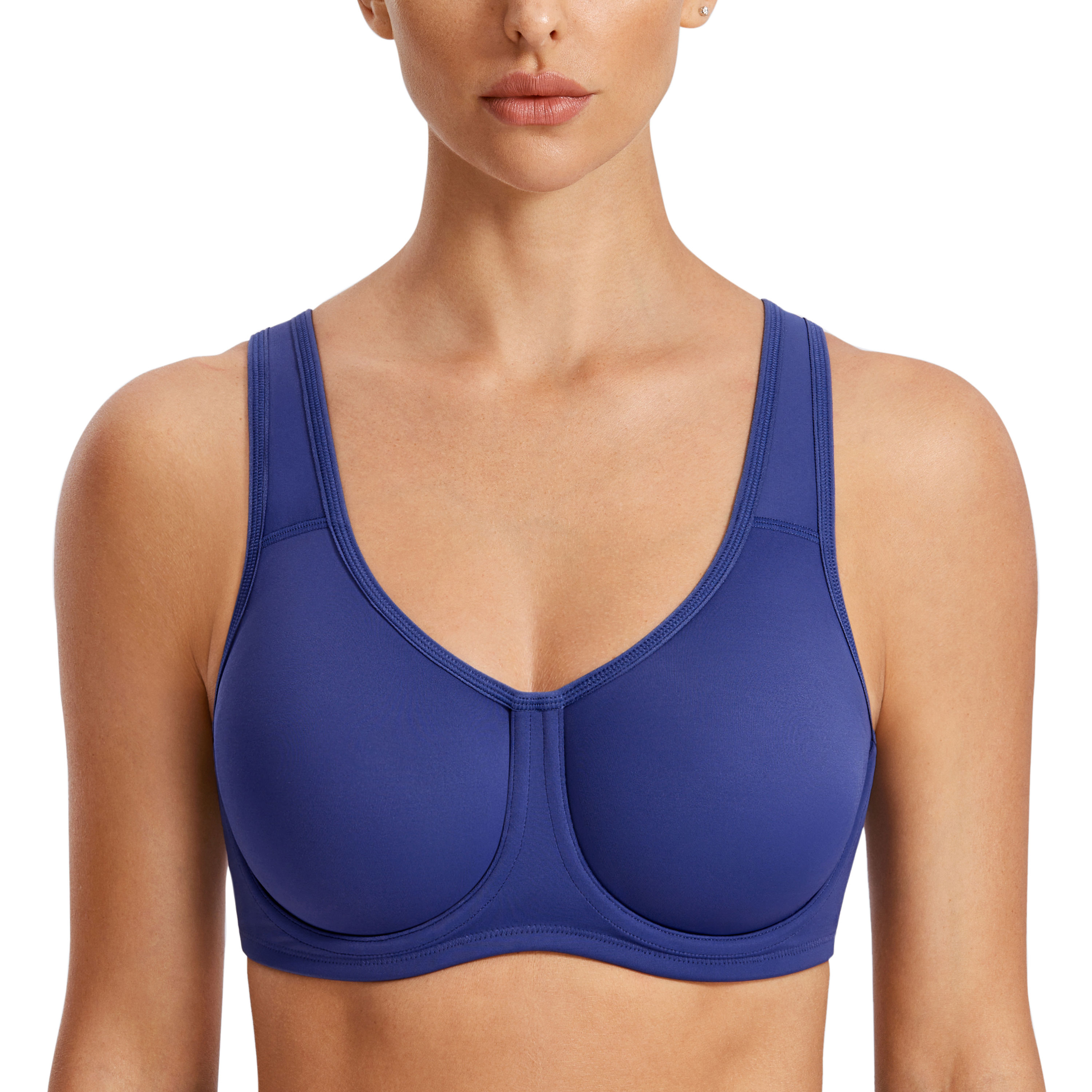 La Isla Women High Impact Double-layer Moisture-wicking Molded Cup Full  Support Underwire Sports Bra Top Plus Size For Gym Running Fitness Yoga  Women Sportwear 34C-42G