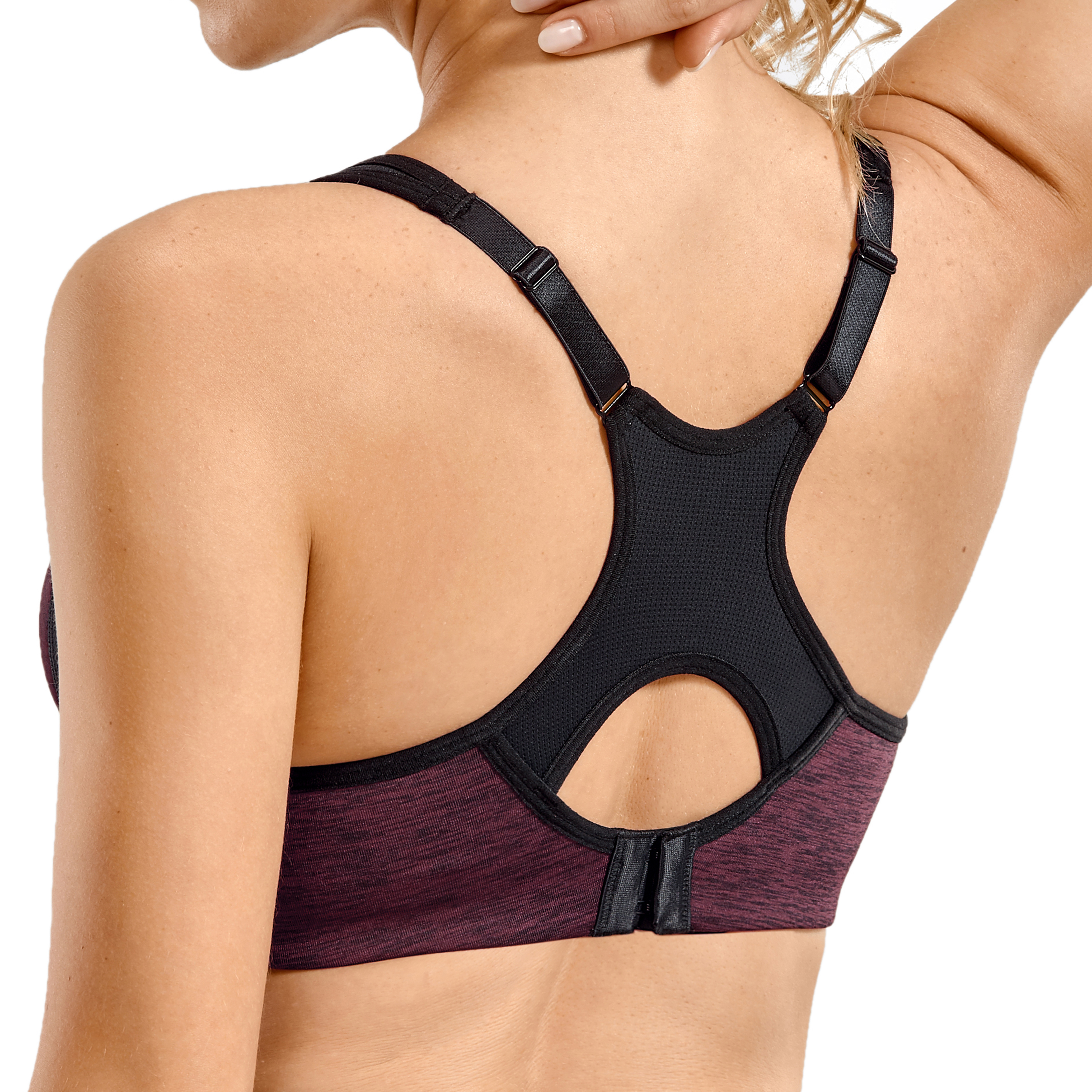 SYROKAN Women's Underwire Sports Bra Support High Impact Racerback Lightly  Lined