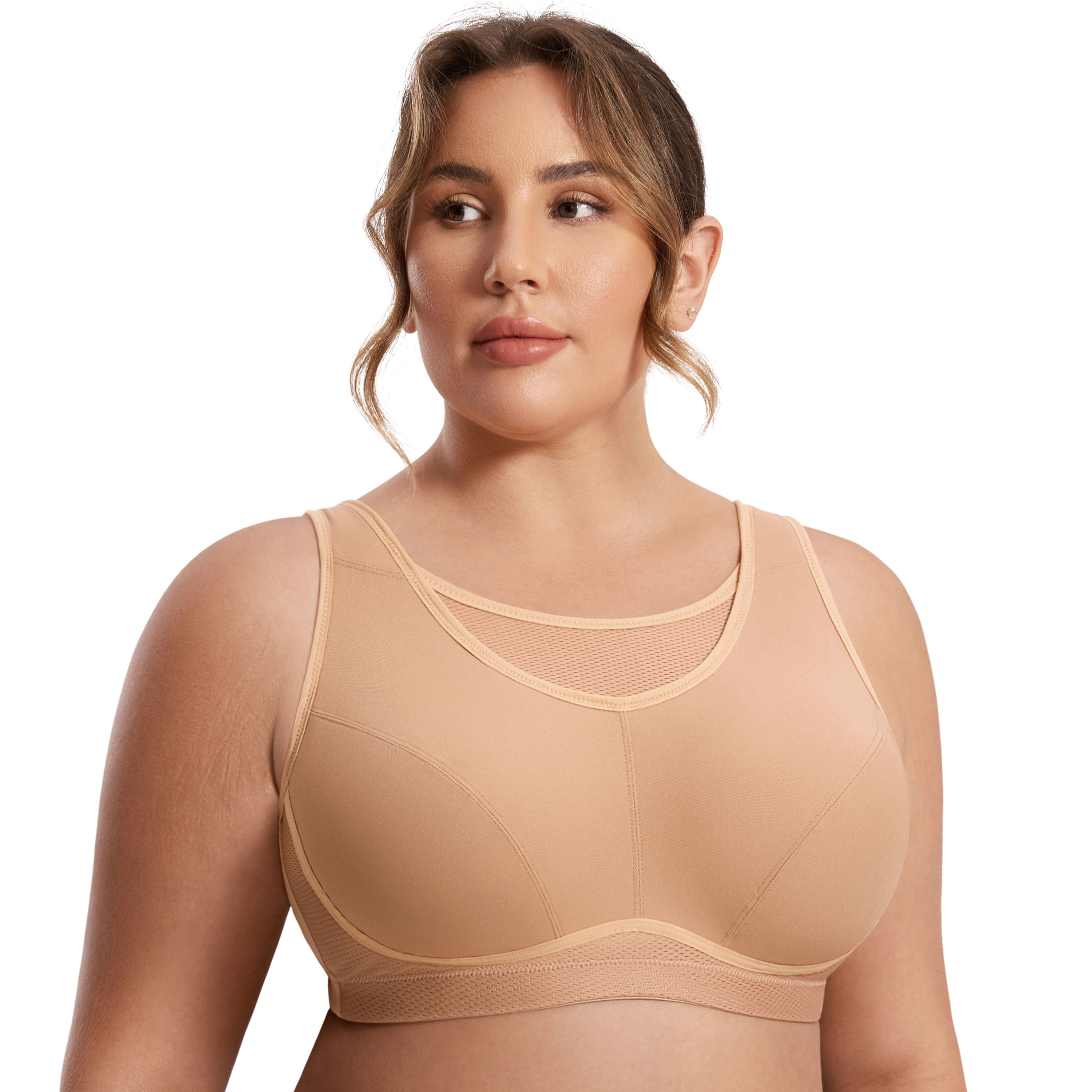 Womens Bra Adjustable Wirefree High Impact Full Support Plus Size