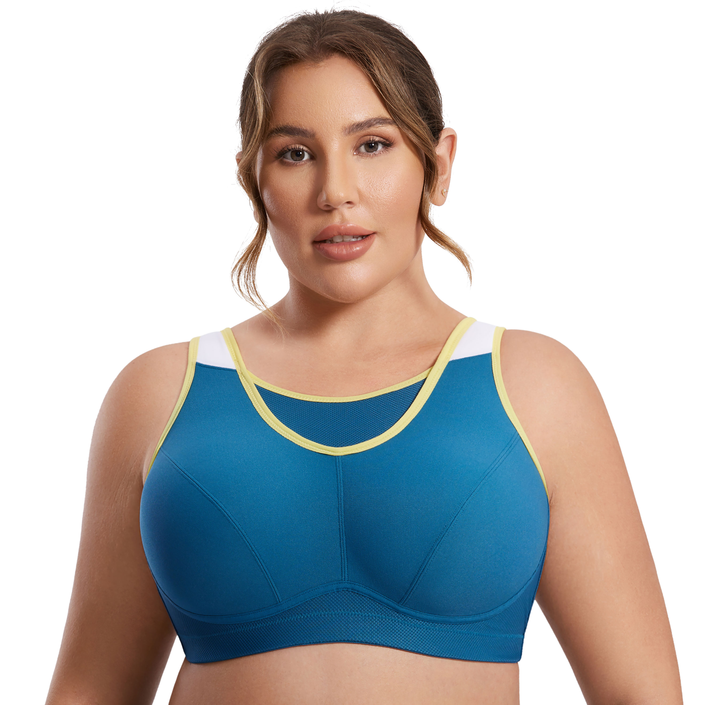 SYROKAN Sports Bras Women for Large Breasts High Impact No Padded Wireless  Bra