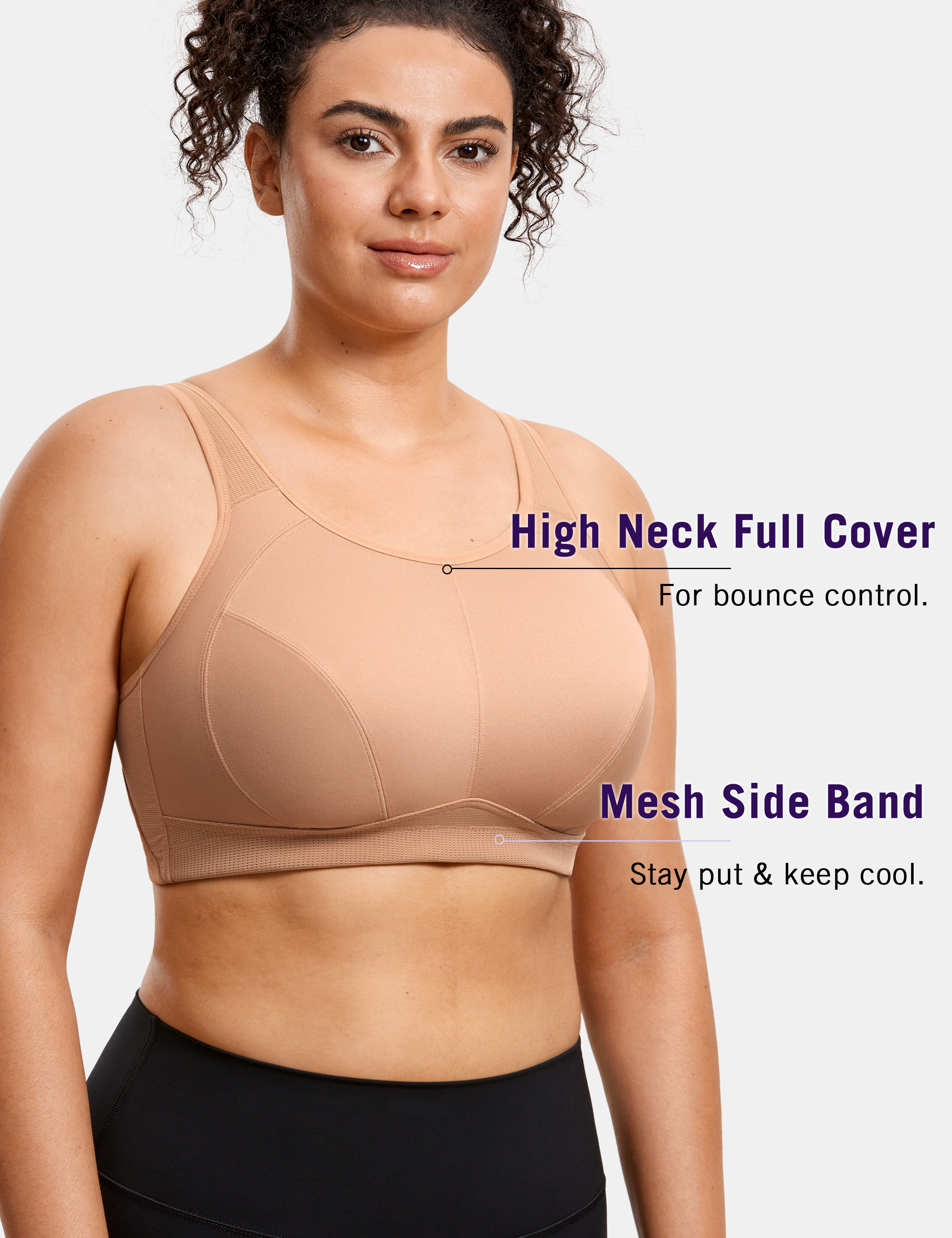 SYROKAN Women's High Impact Full Coverage Bounce Control Underwire Sports  Bras
