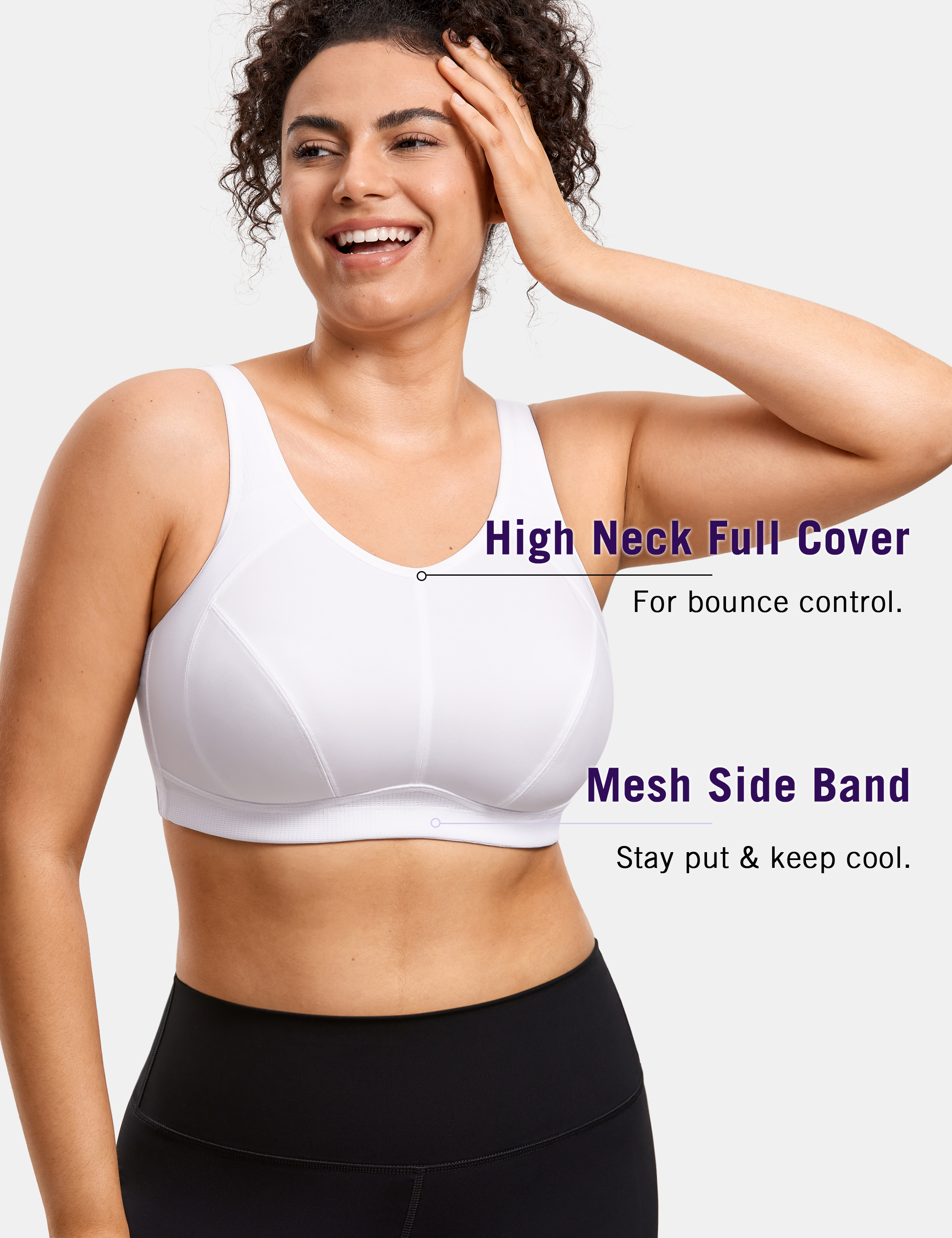 SYROKAN Women's High Impact Full Coverage Bounce Control Underwire Sports  Bras