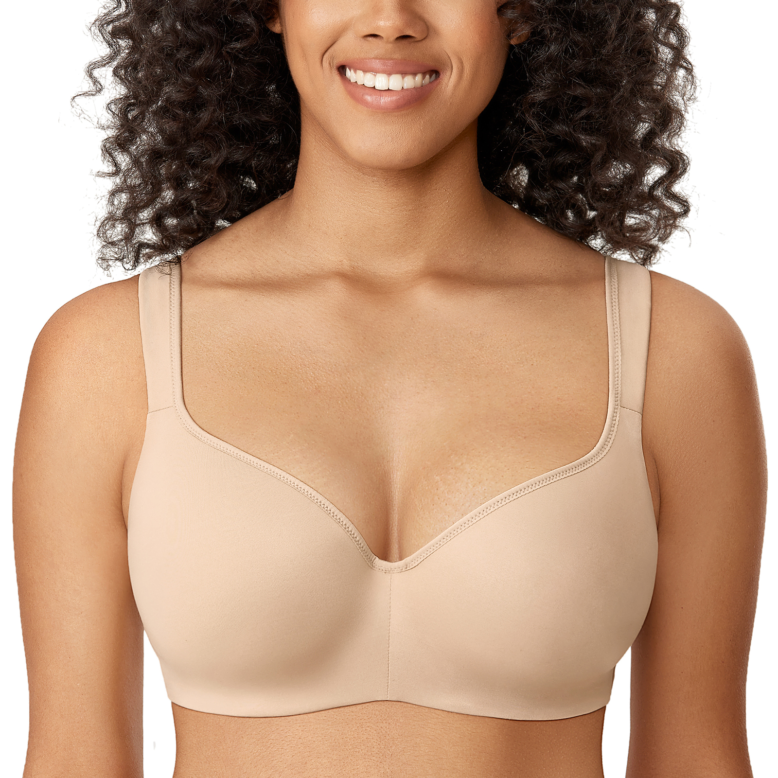 DELIMIRA Women's Large Sizes Bra without Underwire Full Cup