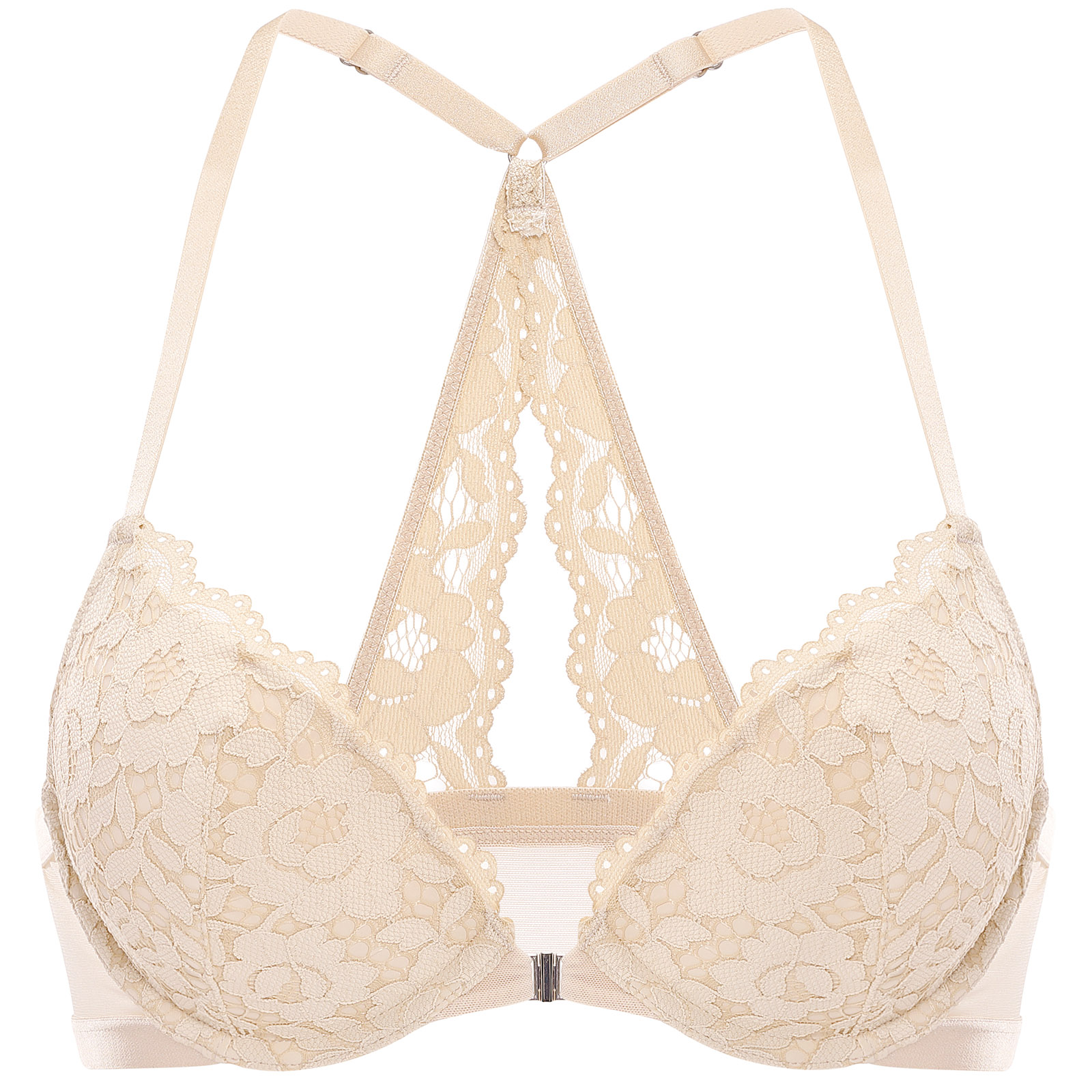 vet-ixioh Women Lace Bra Underwire Sheer Bralette Padded Supportive  Minimizer with Adjustable Closure Lace Top Beige at  Women's Clothing  store