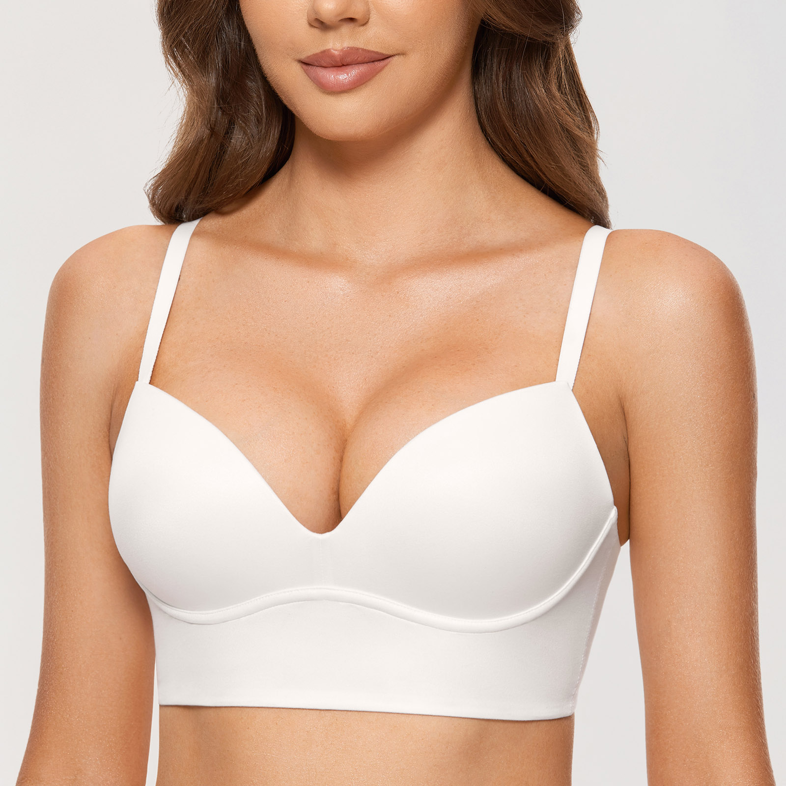 HANSCA Women's Push Up Bra Demi Cup T-Shirt Contour Molded Natural Fit  Plunge Underwire Bra Light Padded : : Clothing, Shoes & Accessories