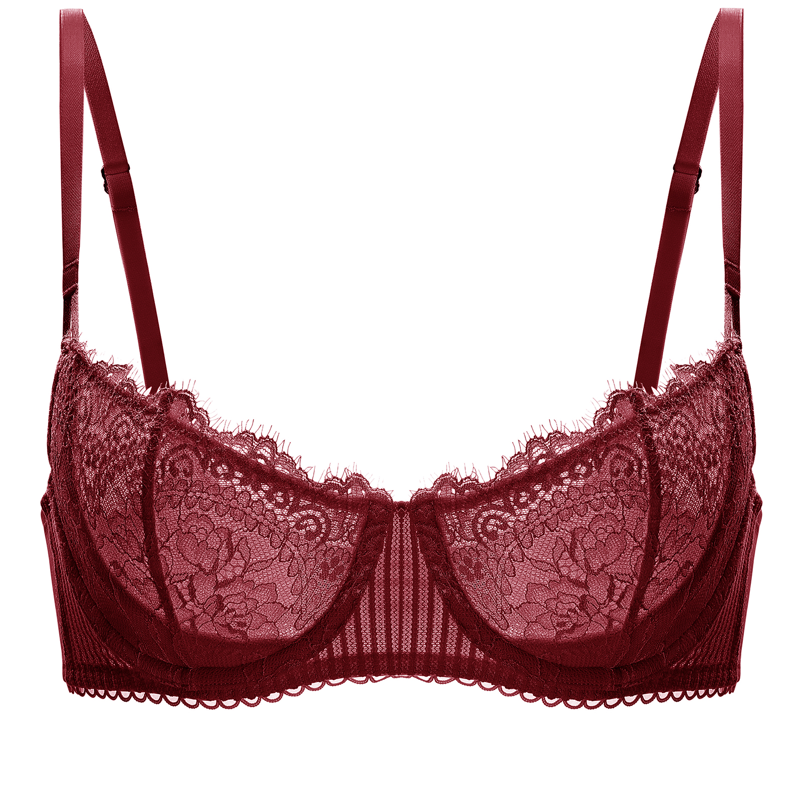 DOBREVA Women's Sexy Lace Push Up Sheer Balconette Underwire Unlined -  AbuMaizar Dental Roots Clinic