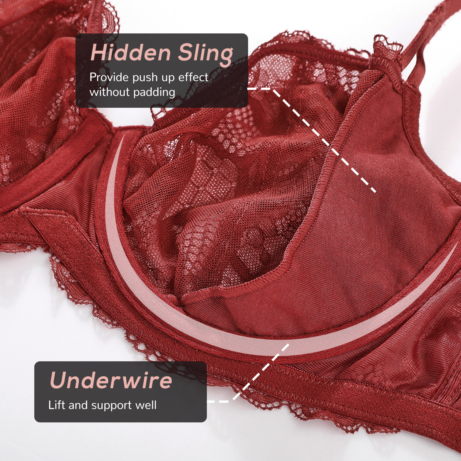 DOBREVA Women's Lace Sexy Bra Unlined Balconette Bras Plus Size See Through  Minimizer Underwire Full Coverage Coconut White 34B at  Women's  Clothing store