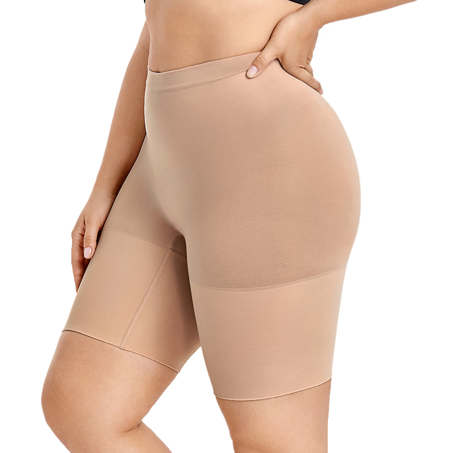 DELIMIRA Women's Shapewear Shorts Tummy Control Plus Size High Waisted  Panties High Compression Thigh Slimmer Beige Small at  Women's  Clothing store