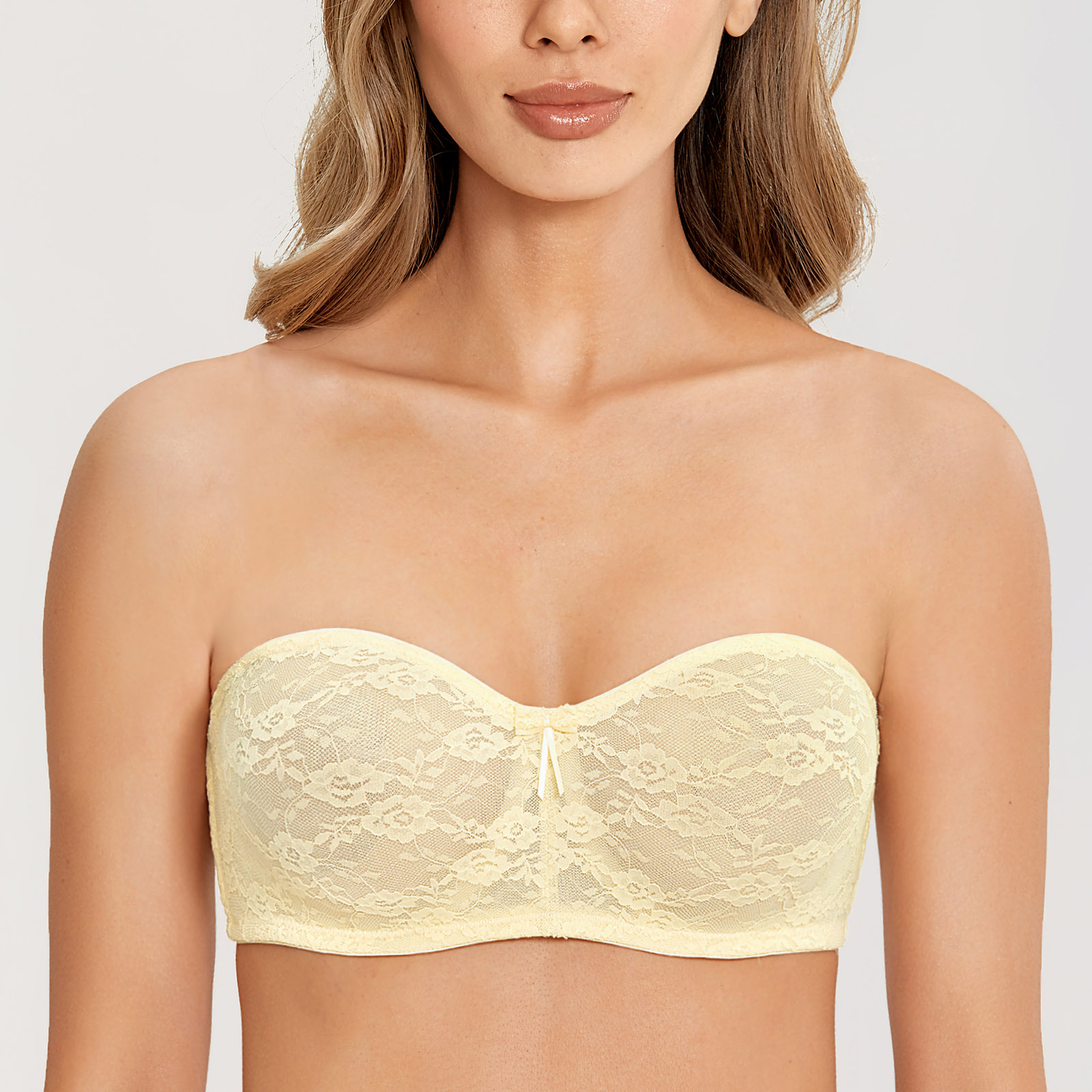 Womens Multiway Strapless Lace Bra Underwire See Through Convertible