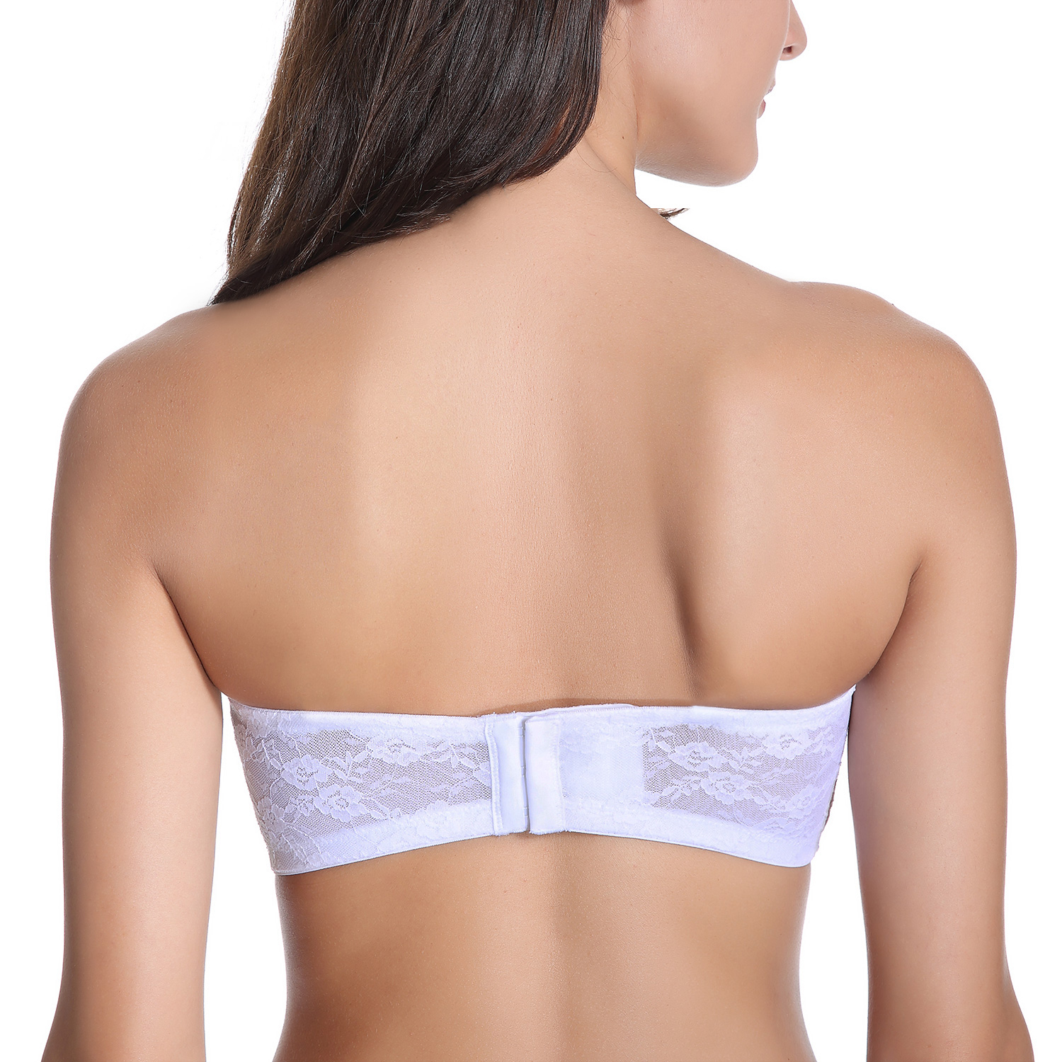 Womens Convertible Basic Sheer Underwire Multiway Strapless Lace Bra 