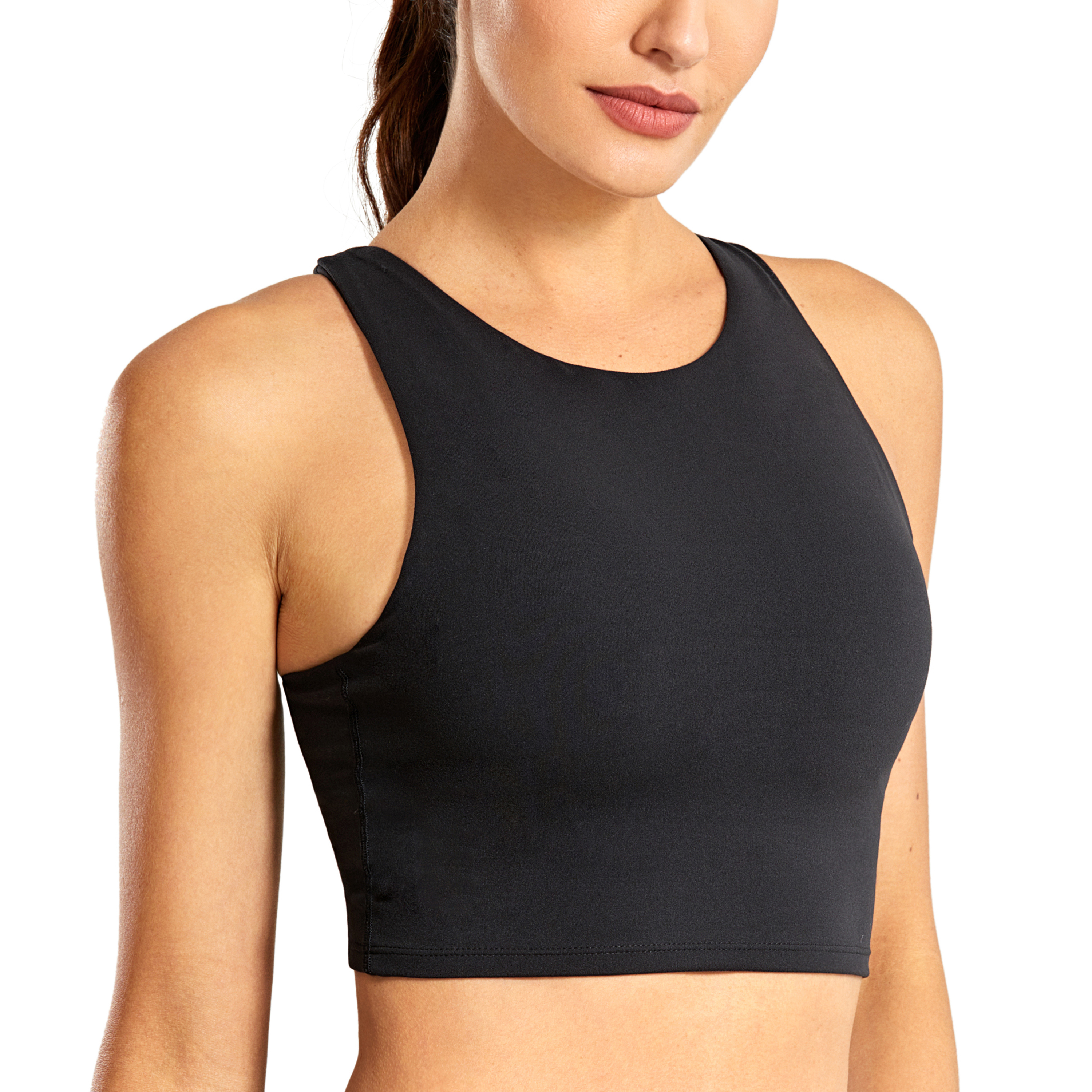 Set SHINBENE Seamless Naked Feel Antisweat Sports Running Yoga Athletic  Bras Women Workout Fitness Crop Tank Tops With Built In Bra From Zcdsk,  $20.46