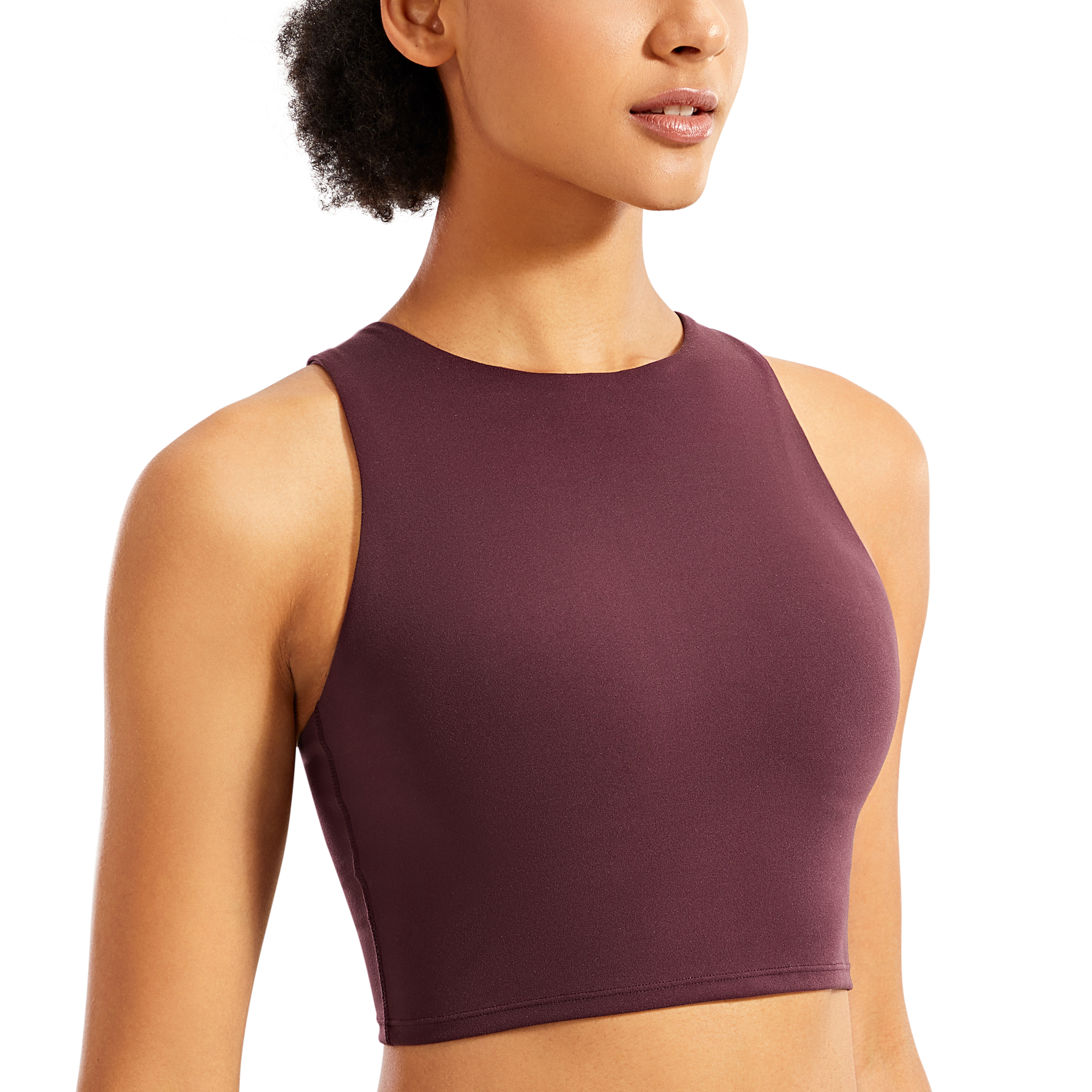 High Neck Longline Sports Bras for Women Workout Bras Crop Top for