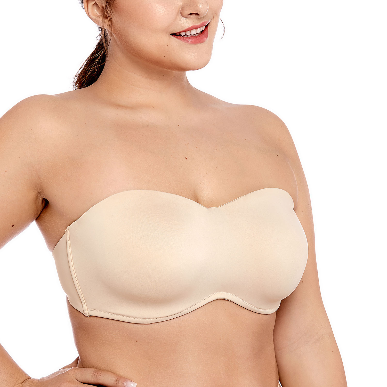 Women Beauty Back Smoothing Strapless Bra Tube Top Invisible Bra