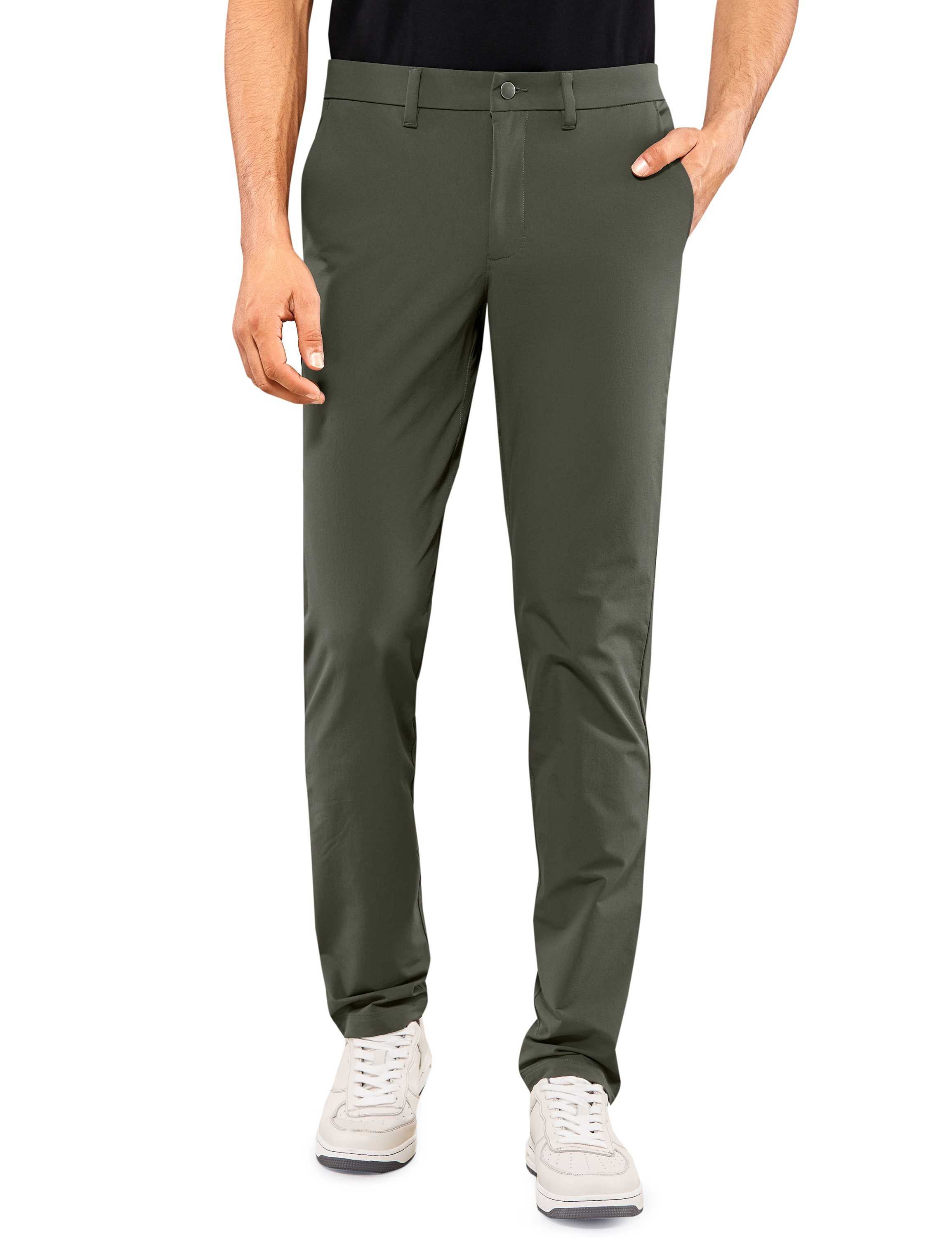CRZ YOGA Men's Stretch Golf Pants 32 Slim Fit Quick Dry Thick Pant Pockets