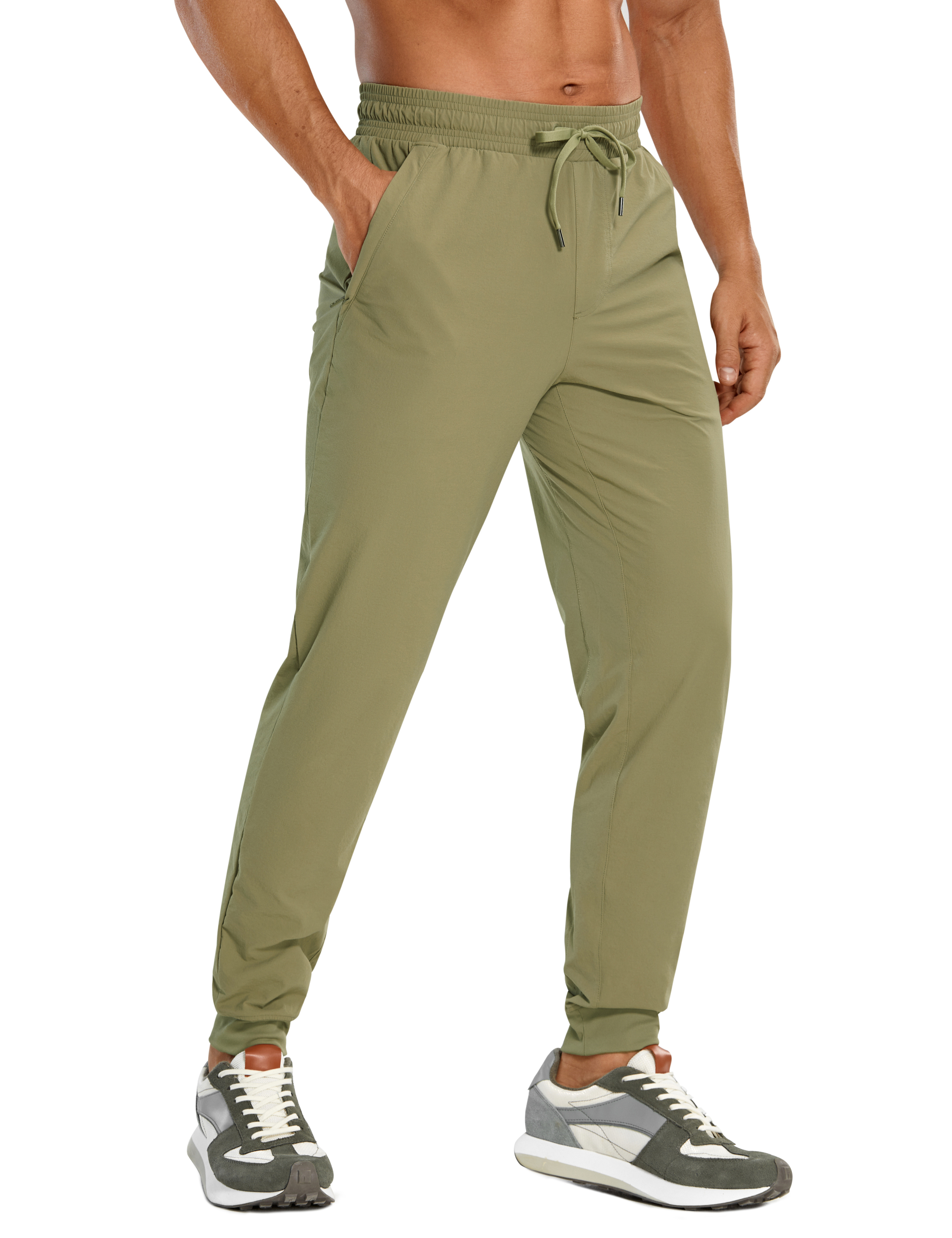 CRZ YOGA Lightweight Men's Golf Joggers 29 Inches Track Pants with Zip  Pockets