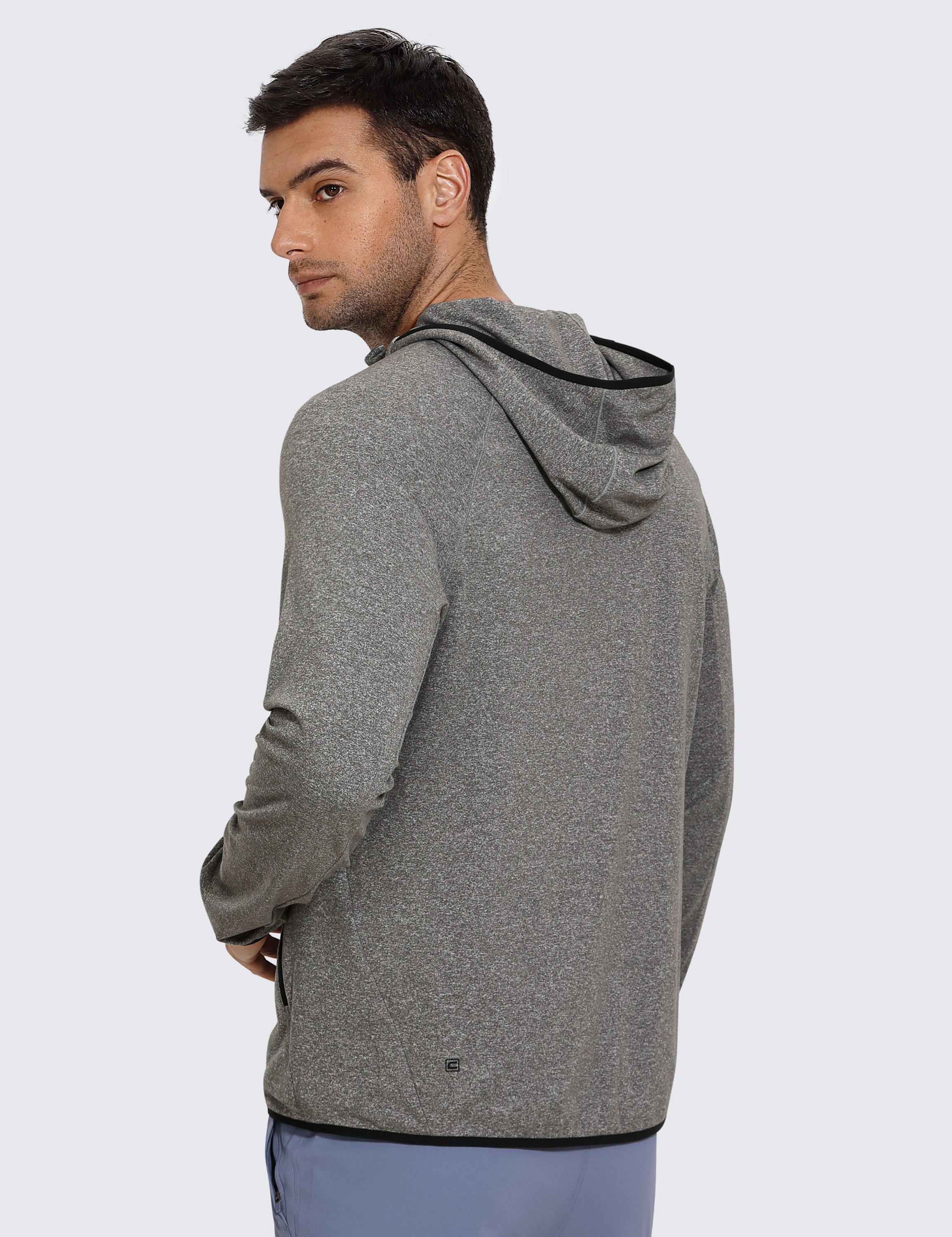 Buy CRZ YOGA Men's Full Zip Up Hoodie Lightweight Athletic Running Jackets  Workout Long Sleeve Hooded Sweatshirt, Grey Heather, Small at