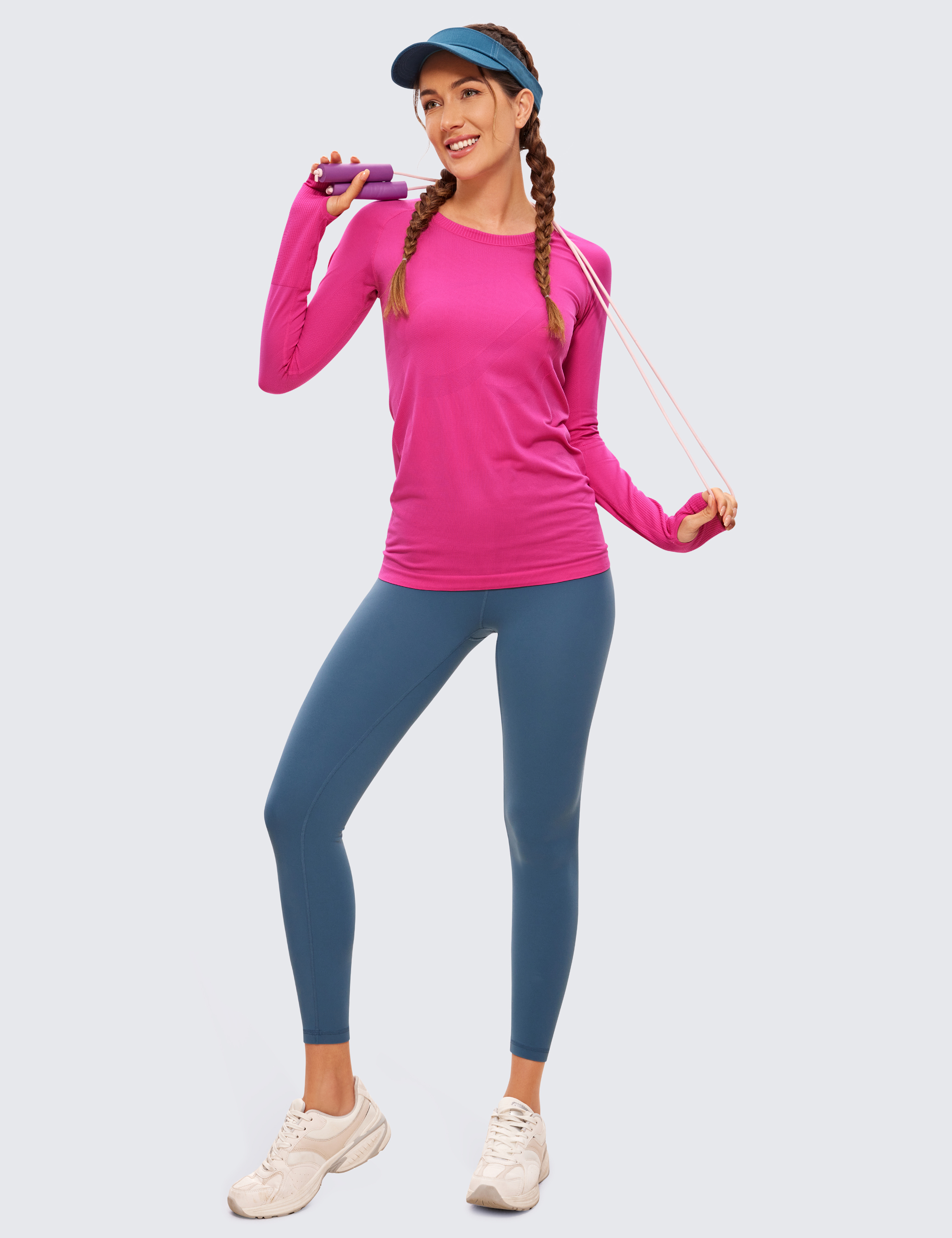 CRZ YOGA Speedy Seamless Women's Slim Fit Long Sleeves Sports Shirt Workout  Tops