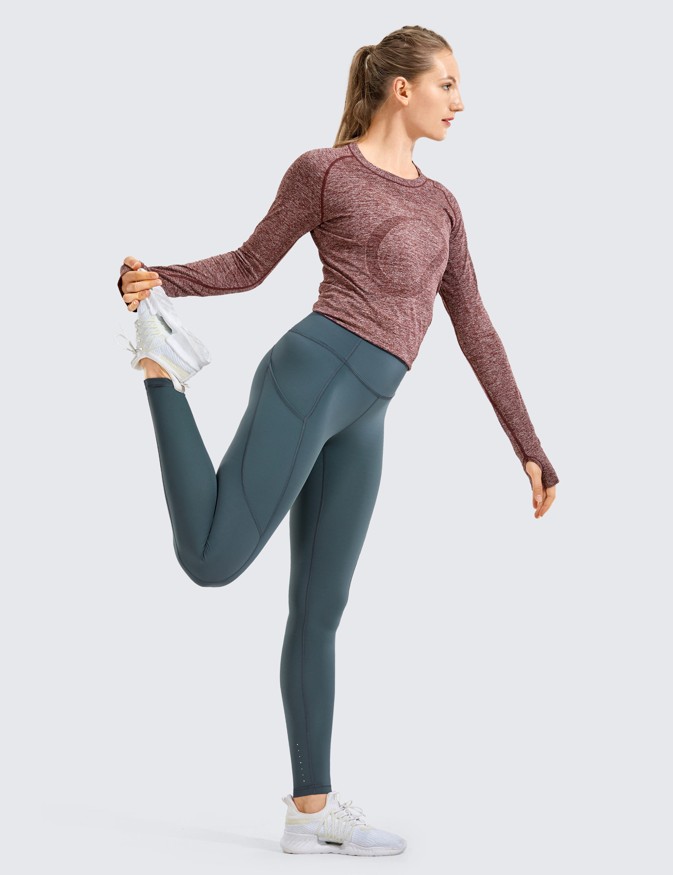 High Rise Waistband Waist Tummy Control Seamless Leggings For Women Yoga  Pants