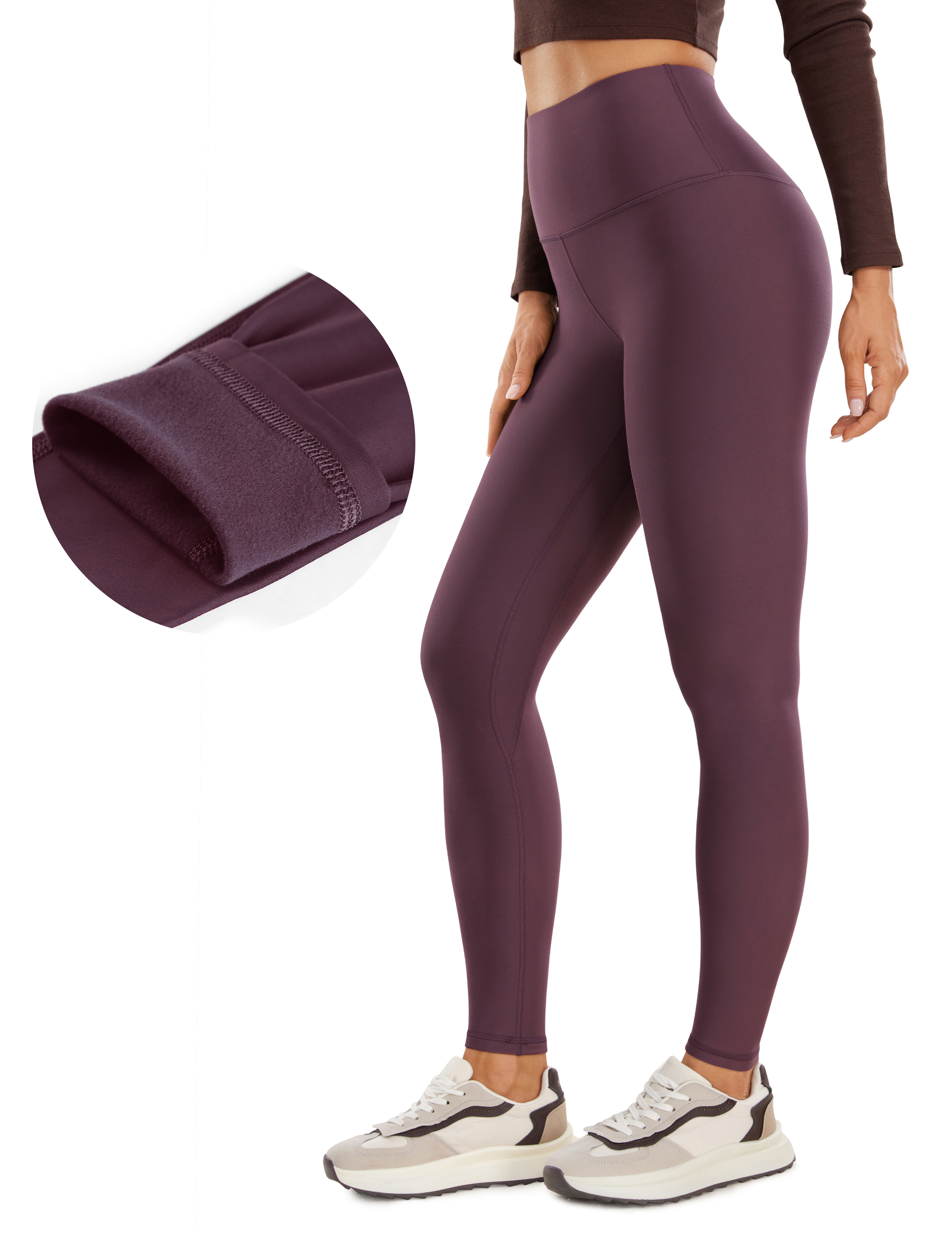 Buy CRZ YOGAWomen's Fleece Lined Leggings High Waist Thermal Yoga