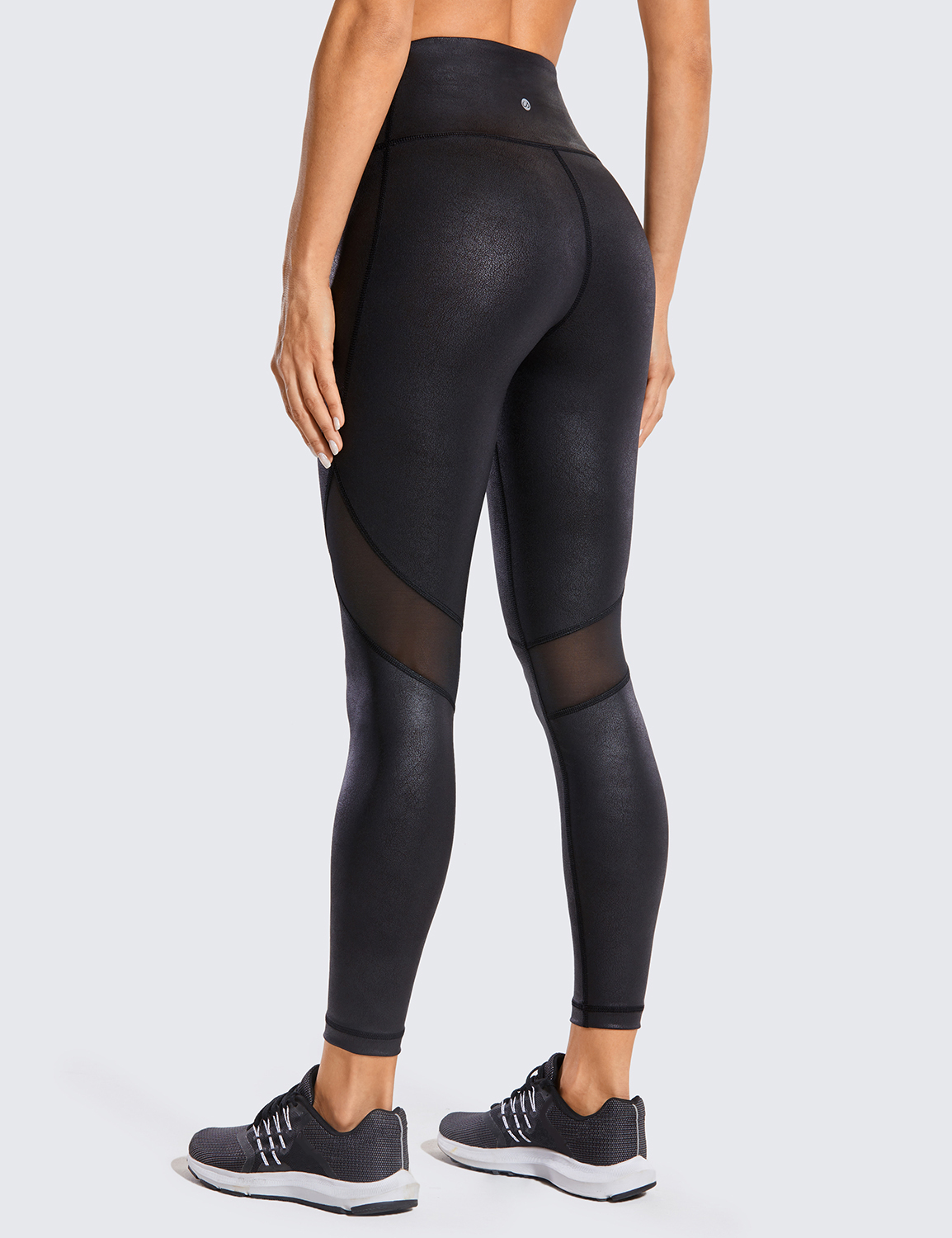 CRZ YOGA Women's Faux Leather Leggings Gym Sports Pants Stretch Leather  Look Leggings 63.5 cm, Black Lizard : : Fashion