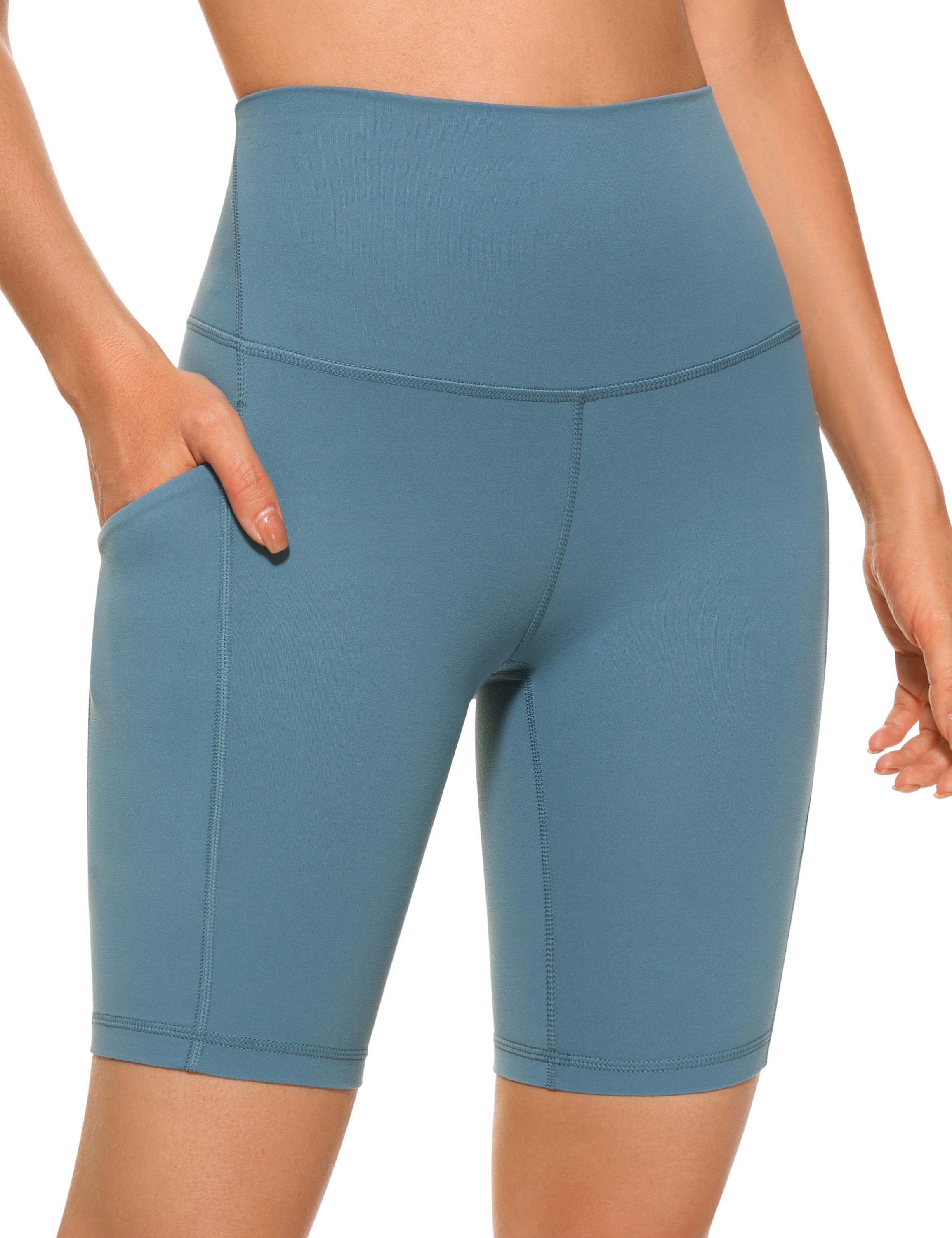 CRZ YOGA Women's Butterluxe Biker Shorts 8 High Waisted Yoga Short Buttery  Soft