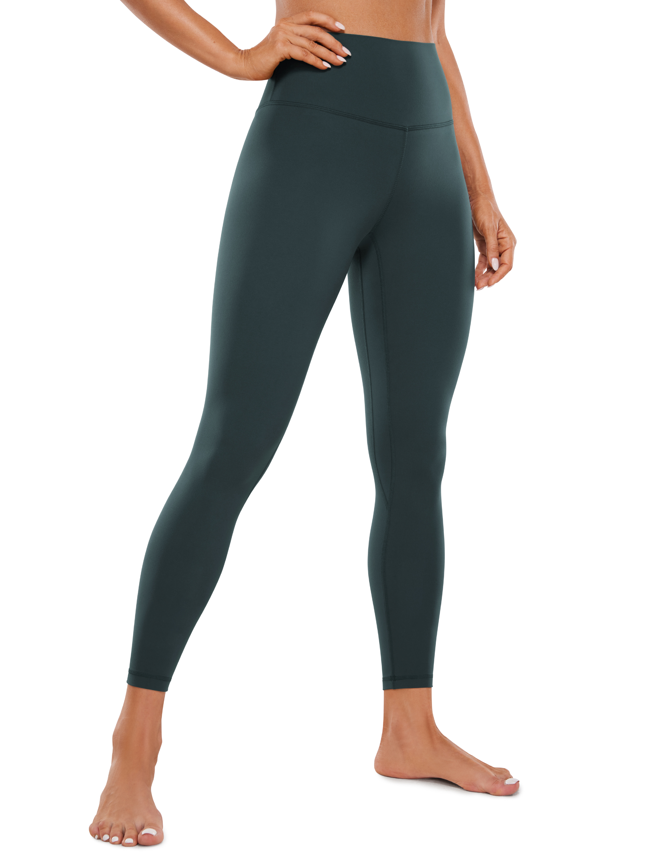 CRZ YOGA Butterluxe Womens High Waisted 25 Inches Yoga Leggings Double Seamed