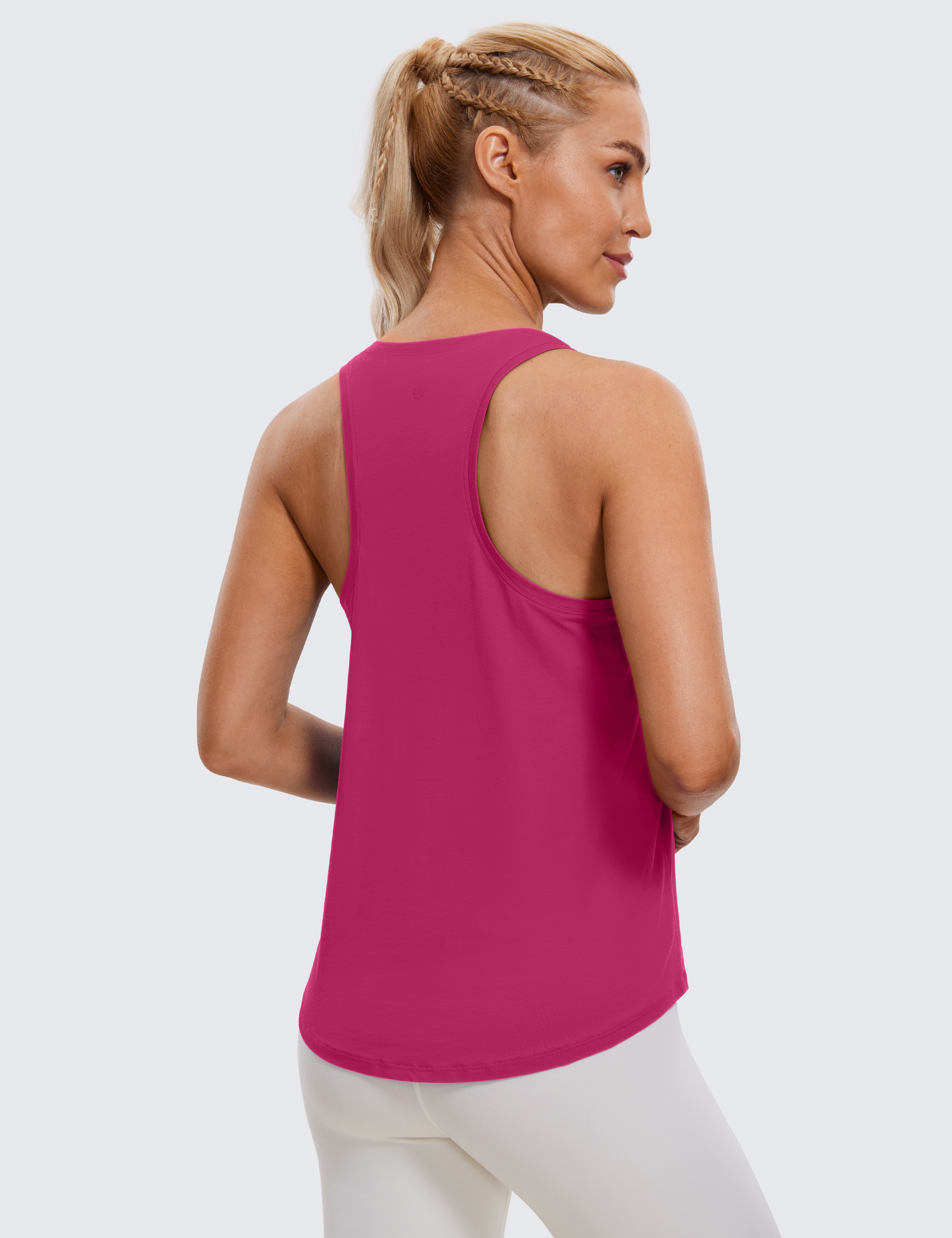 CRZ YOGA Pima Cotton Womens Racerback Hip-Length Workout Tank Tops Lightweight