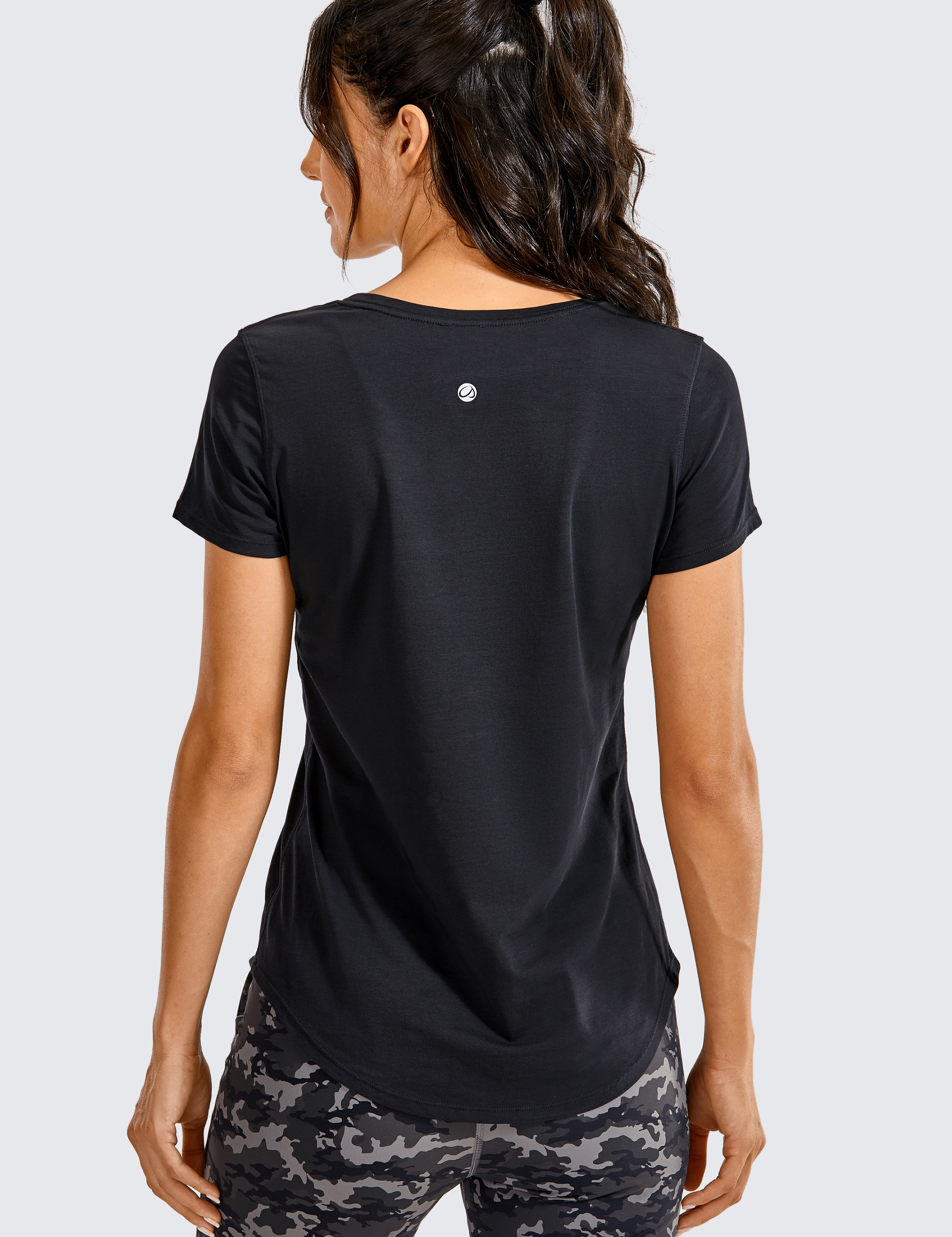 CRZ YOGA Pima Cotton Women Short Sleeve T-shirt Workout Shirt Yoga