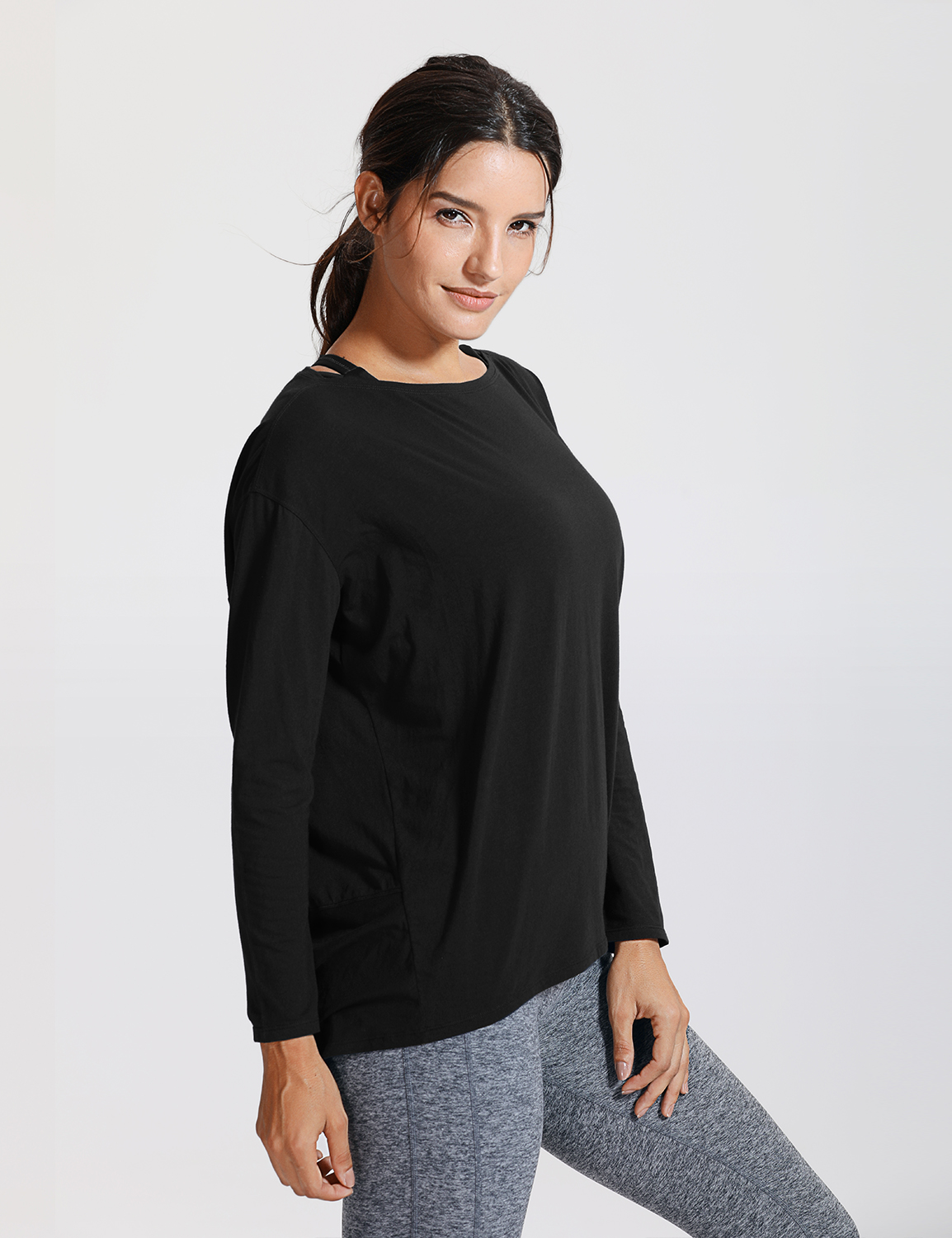 Crz Yoga Women Long Sleeve Workout Shirts Loose Fit Pima Cotton Yoga Shirts Tops Ebay
