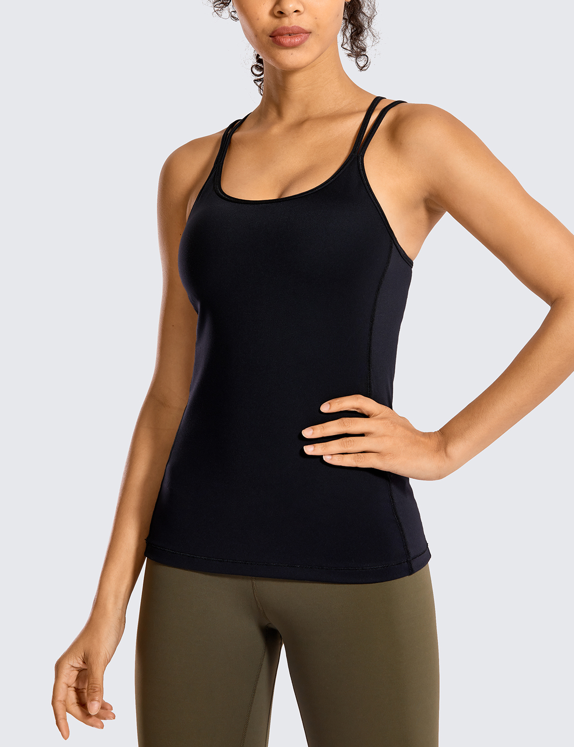 SAYOO Women Running Seamless Shirts Yoga Bra Cami Top with Built
