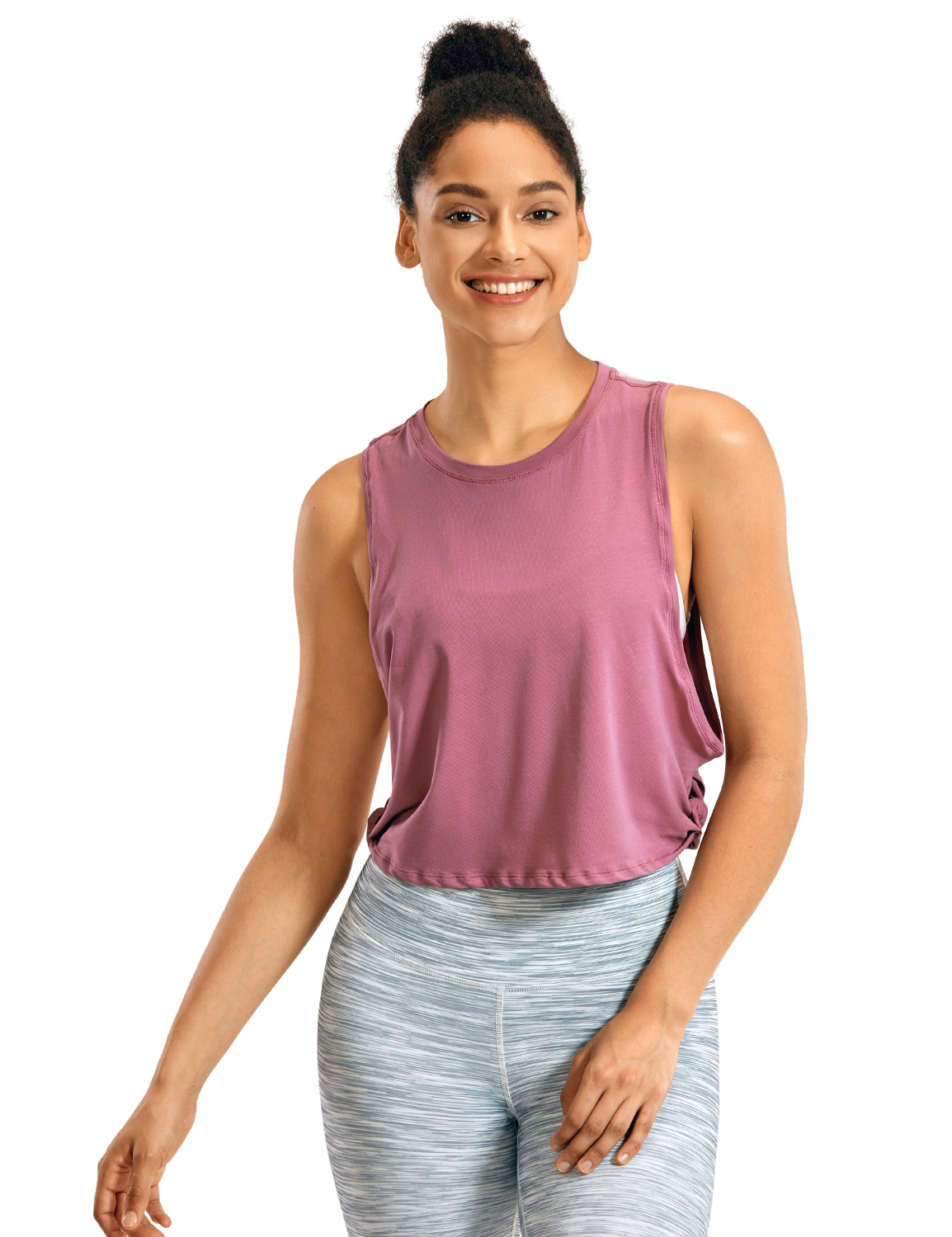 CRZ YOGA Women's Pima Cotton Workout Tank Crop Sports Shirt