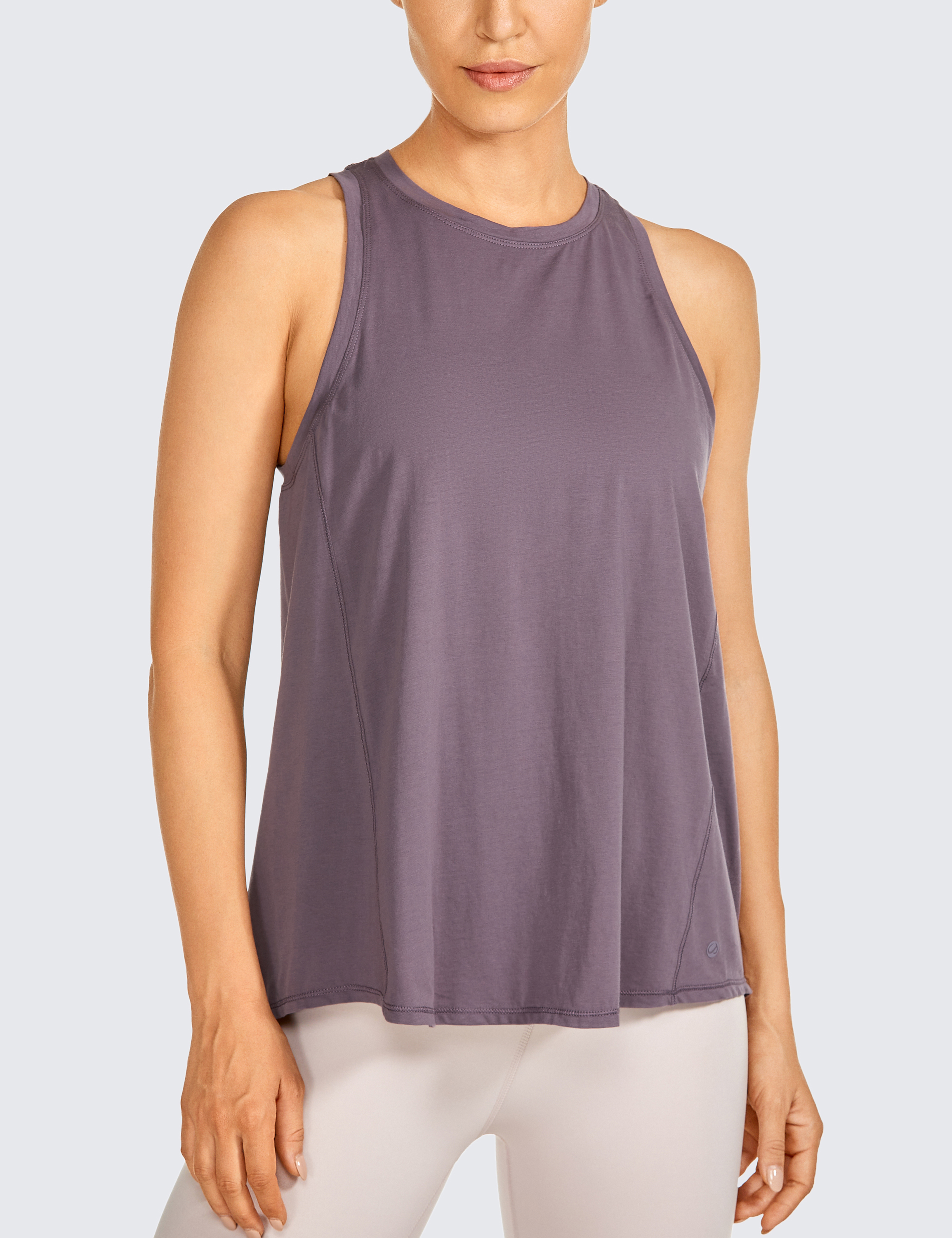 CRZ YOGA Pima Cotton Women's Workout Tank Tops Split Open Back