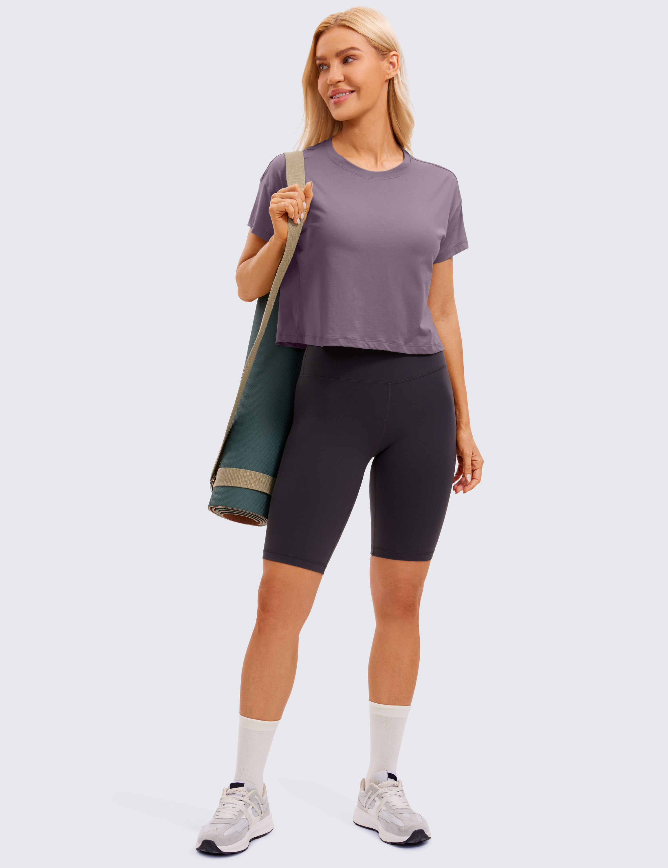 Buy CRZ YOGAWomen's Pima Cotton Workout Crop Tops Short Sleeve Yoga Shirts  Casual Athletic Running T-Shirts Online at desertcartSeychelles