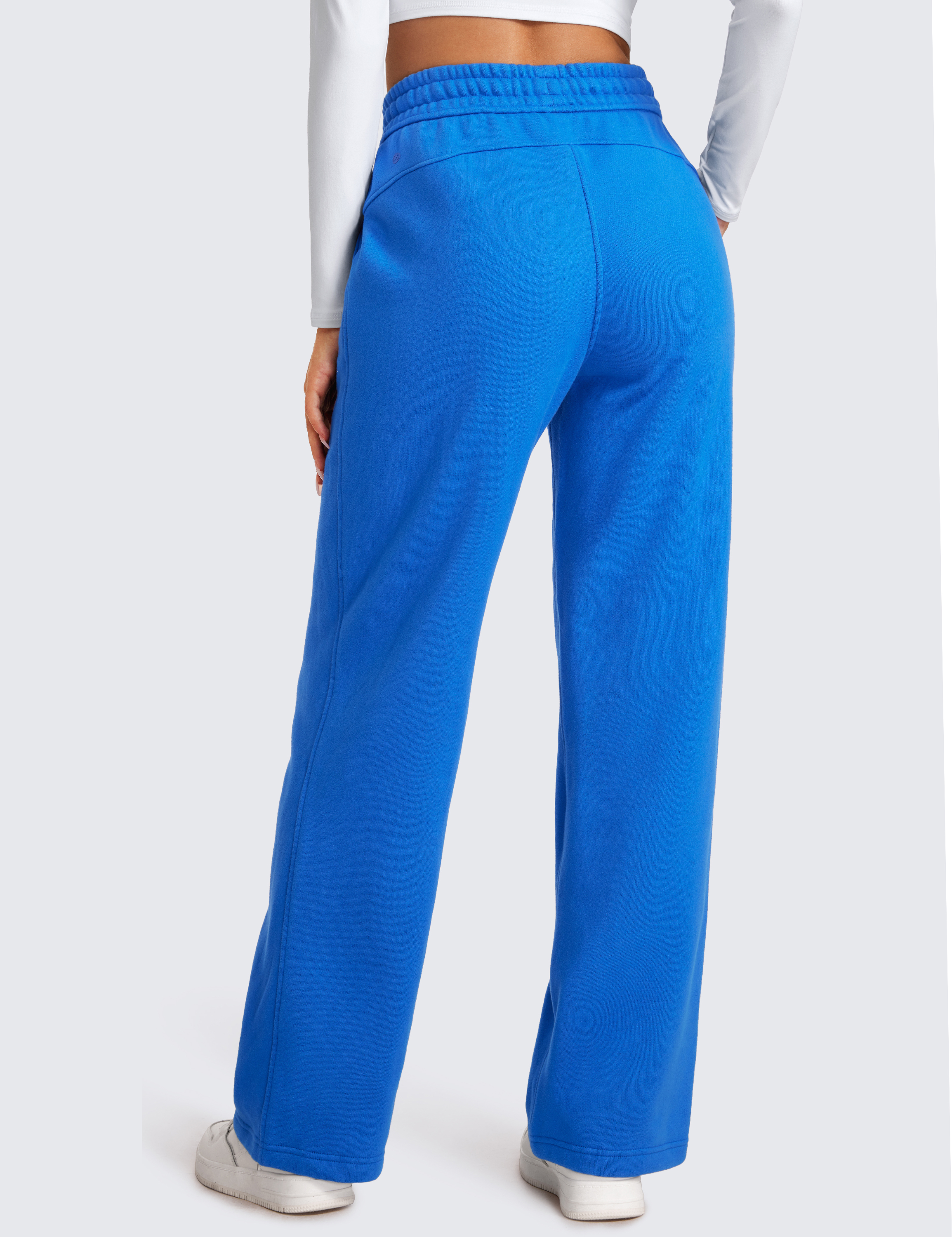 CRZ YOGA Cotton Fleece Lined Sweatpants Women Straight Leg Casual Sweat Pants