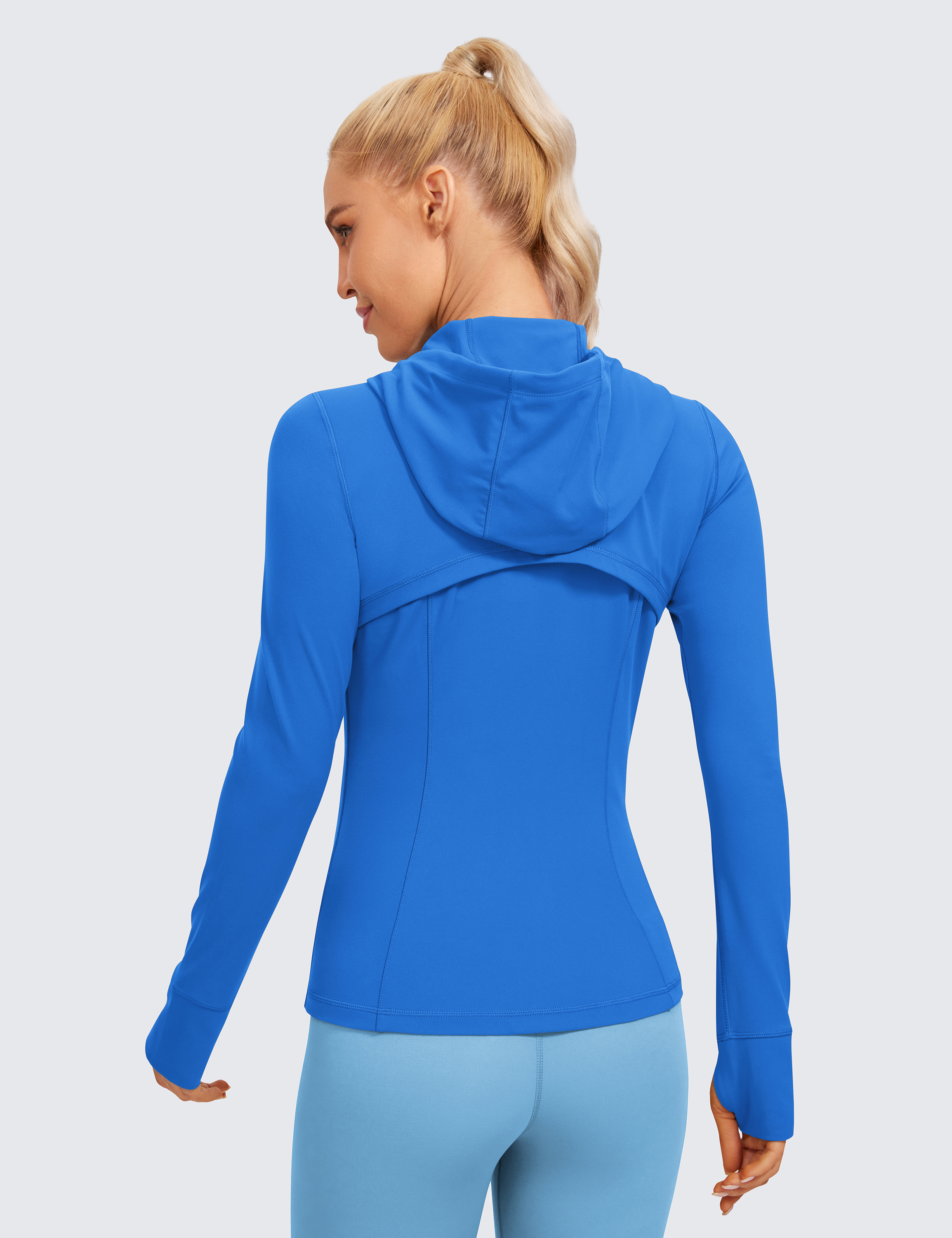 CRZ YOGA Butterluxe Womens Hooded Workout Jacket Zip Up Athletic Running Jacket