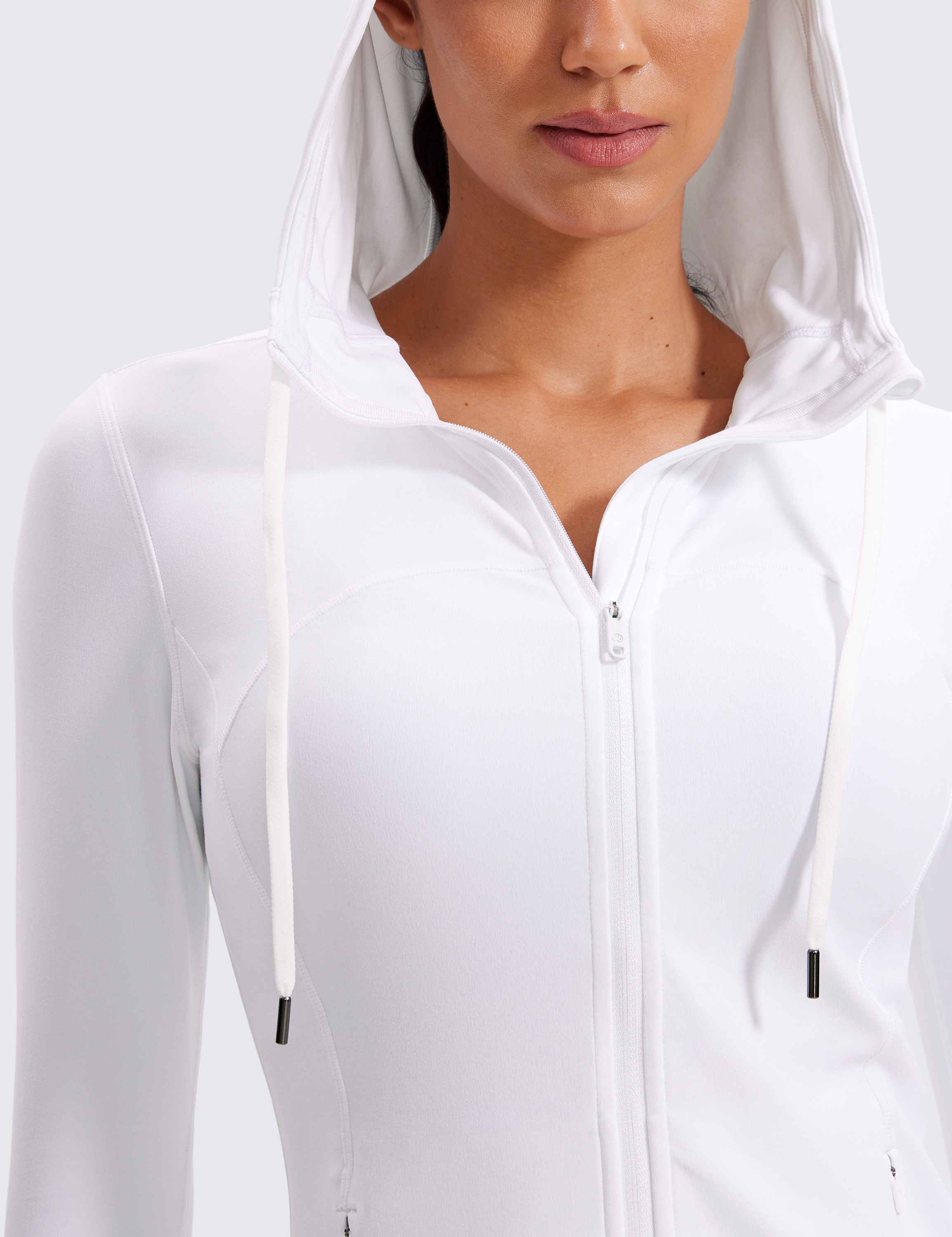 CRZ YOGA Butterluxe Womens Hooded Workout Jacket Zip Up Athletic Running Jacket