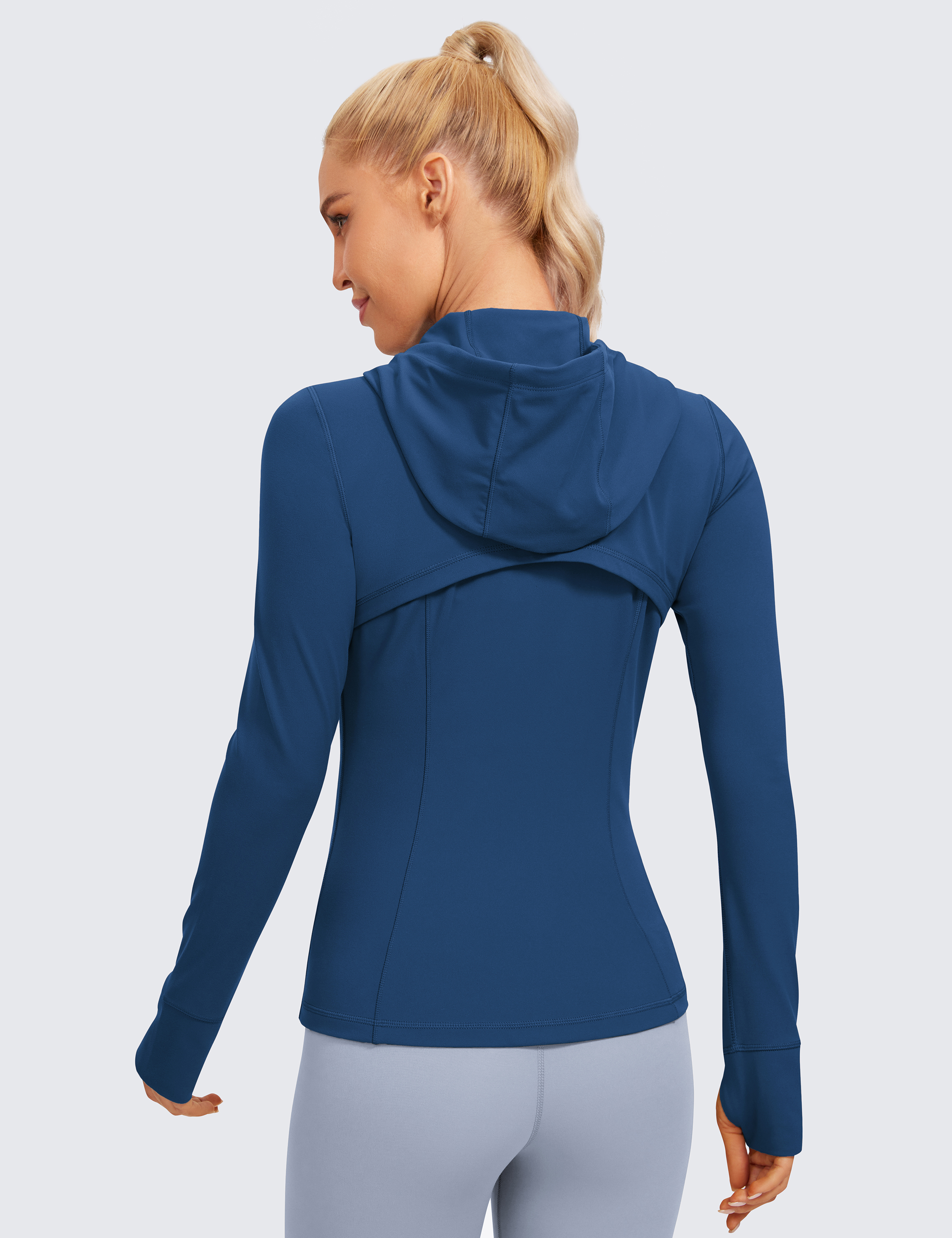 CRZ YOGA Butterluxe Womens Hooded Workout Jacket Zip Up Athletic Running Jacket