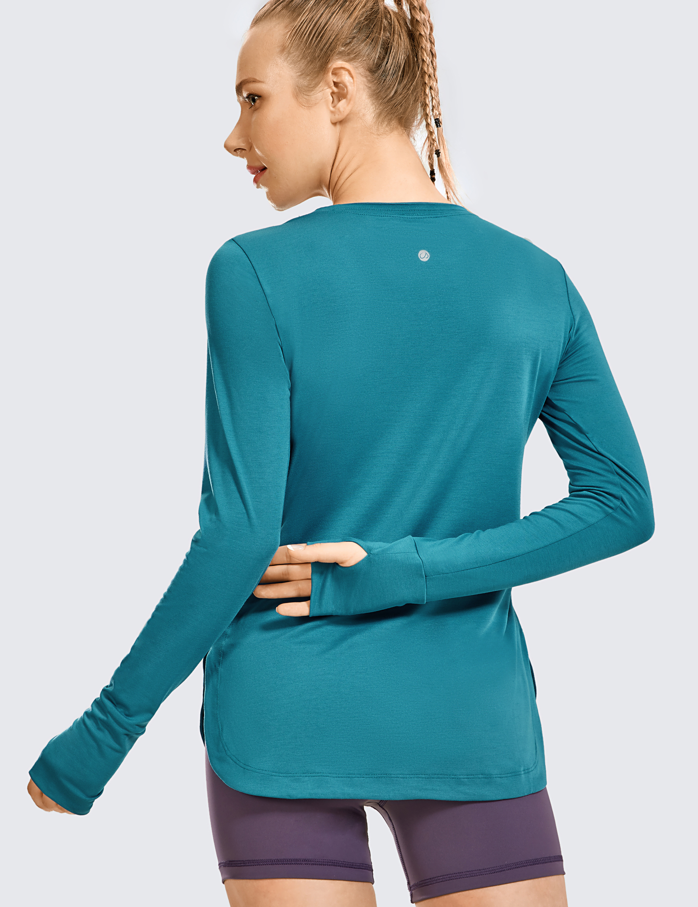 Crz Yoga Women Sport Shirt Hiking Running Workout Long Sleeve Top With