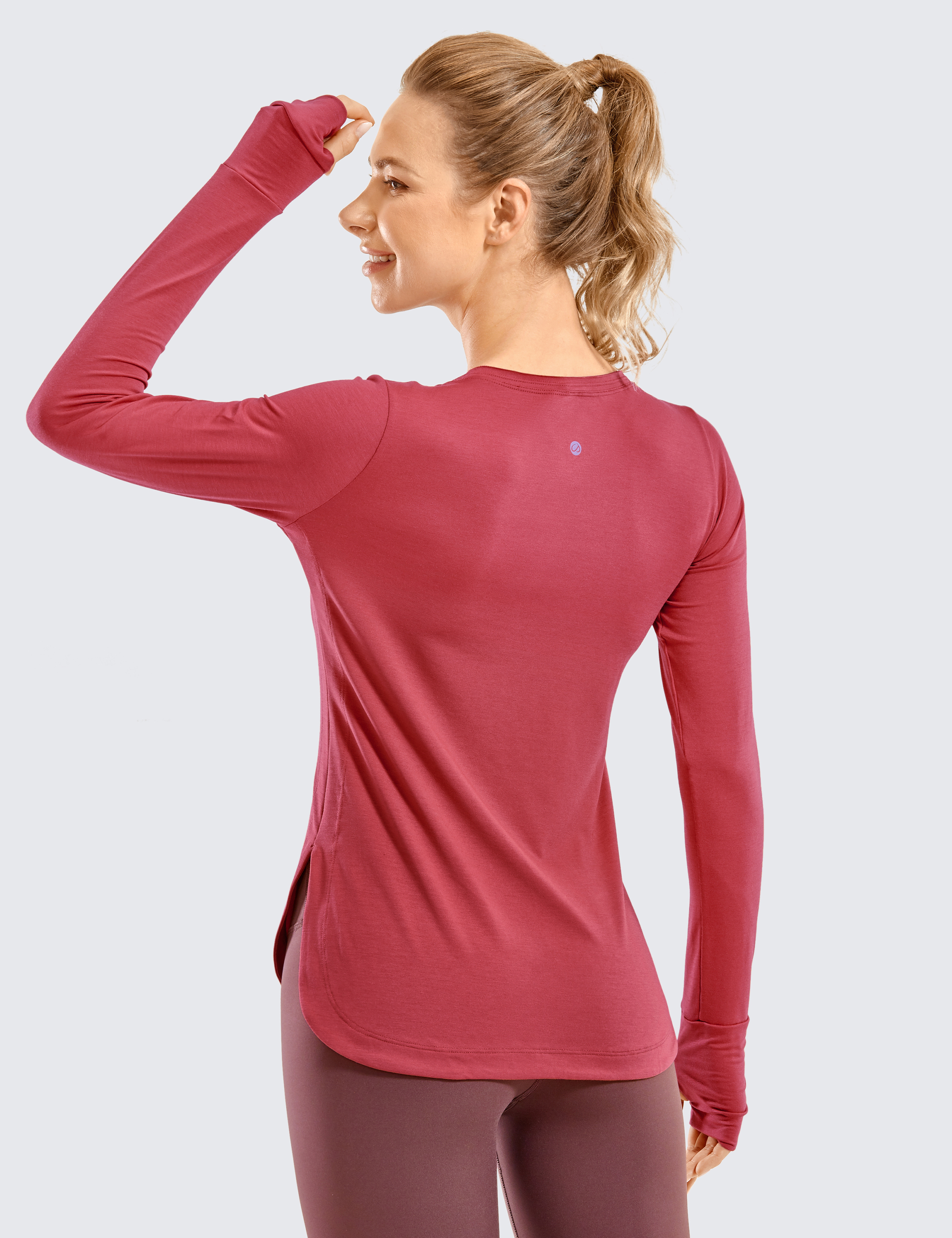  MathCat Long Sleeve Workout Shirts For Women Breathable Athletic  Tops Gym Shirts Yoga Running Workout Tops For Women Slim Fit