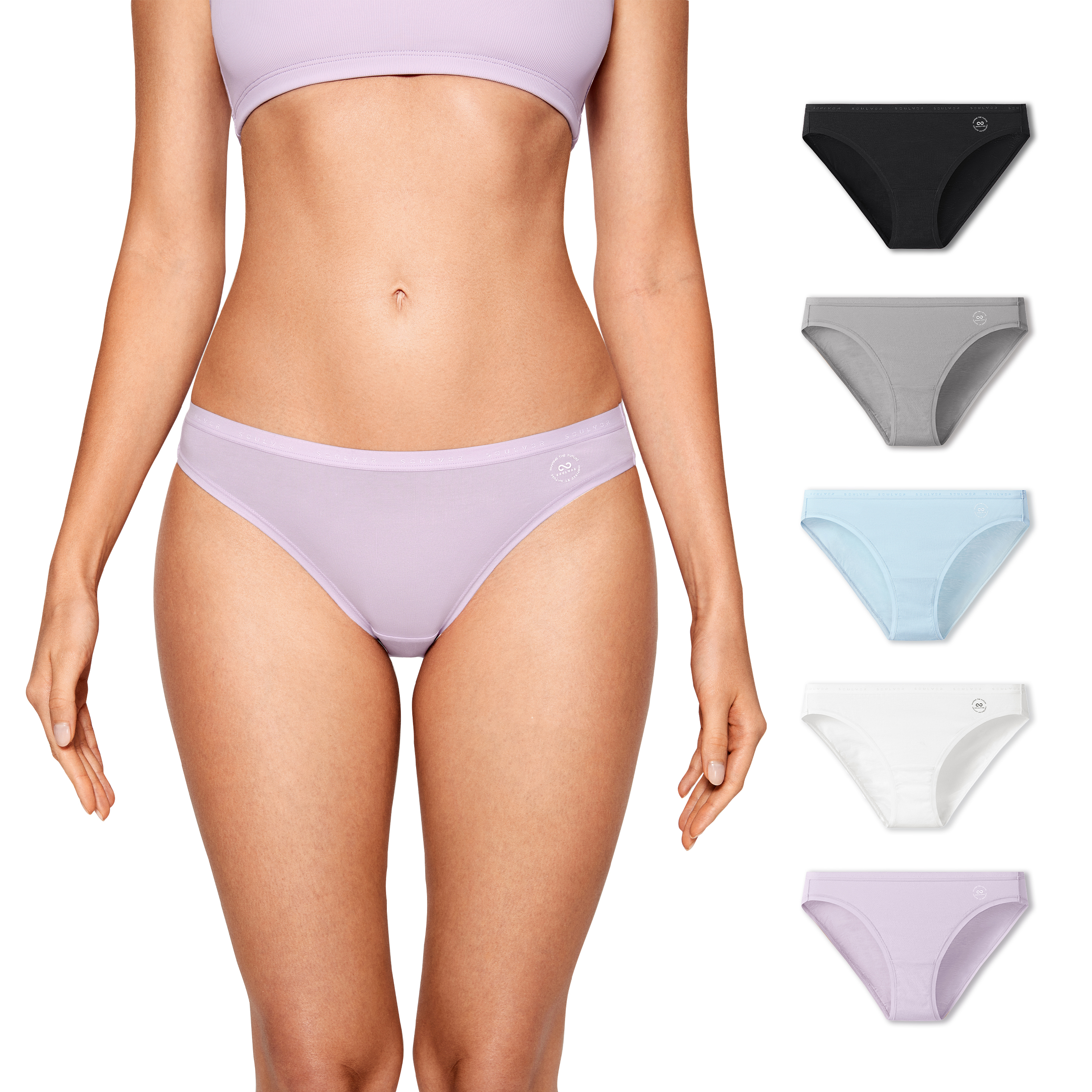 SOULVOR Natrelax Women's Bikini Underwear Cotton Panties Mid Rise