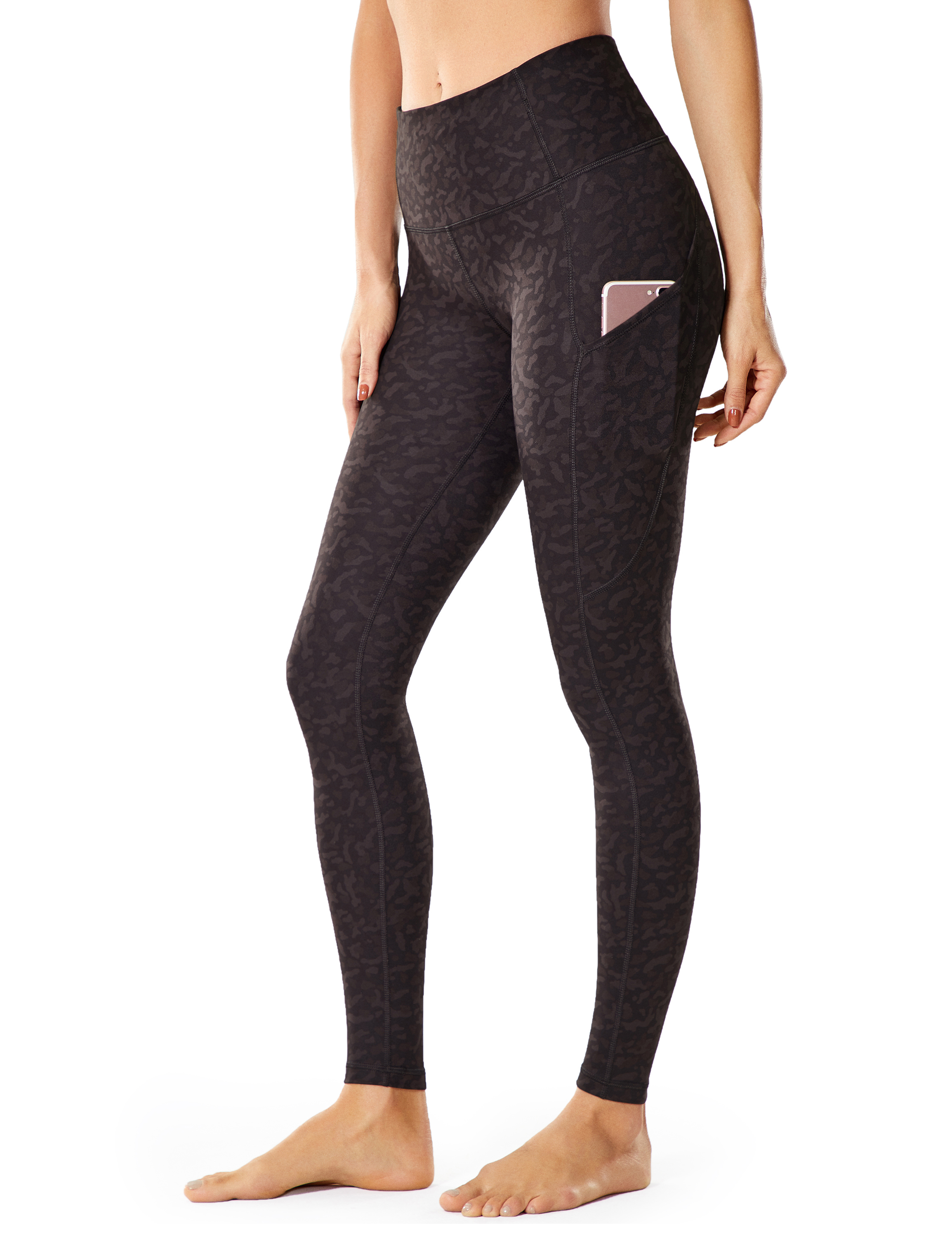 Women's High Waisted Leggings with Pockets Light Fleece Yoga Pants