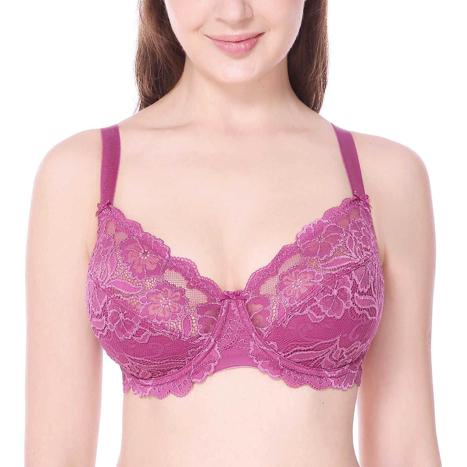 Womens Underwired Full Coverage No Padding Floral Lace Plus Size Bra Ebay 8945